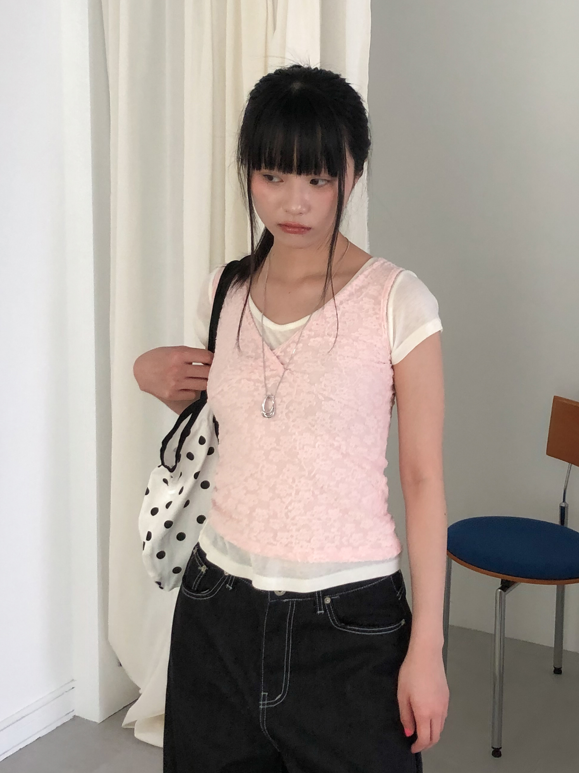 flower sleeveless top #背心
