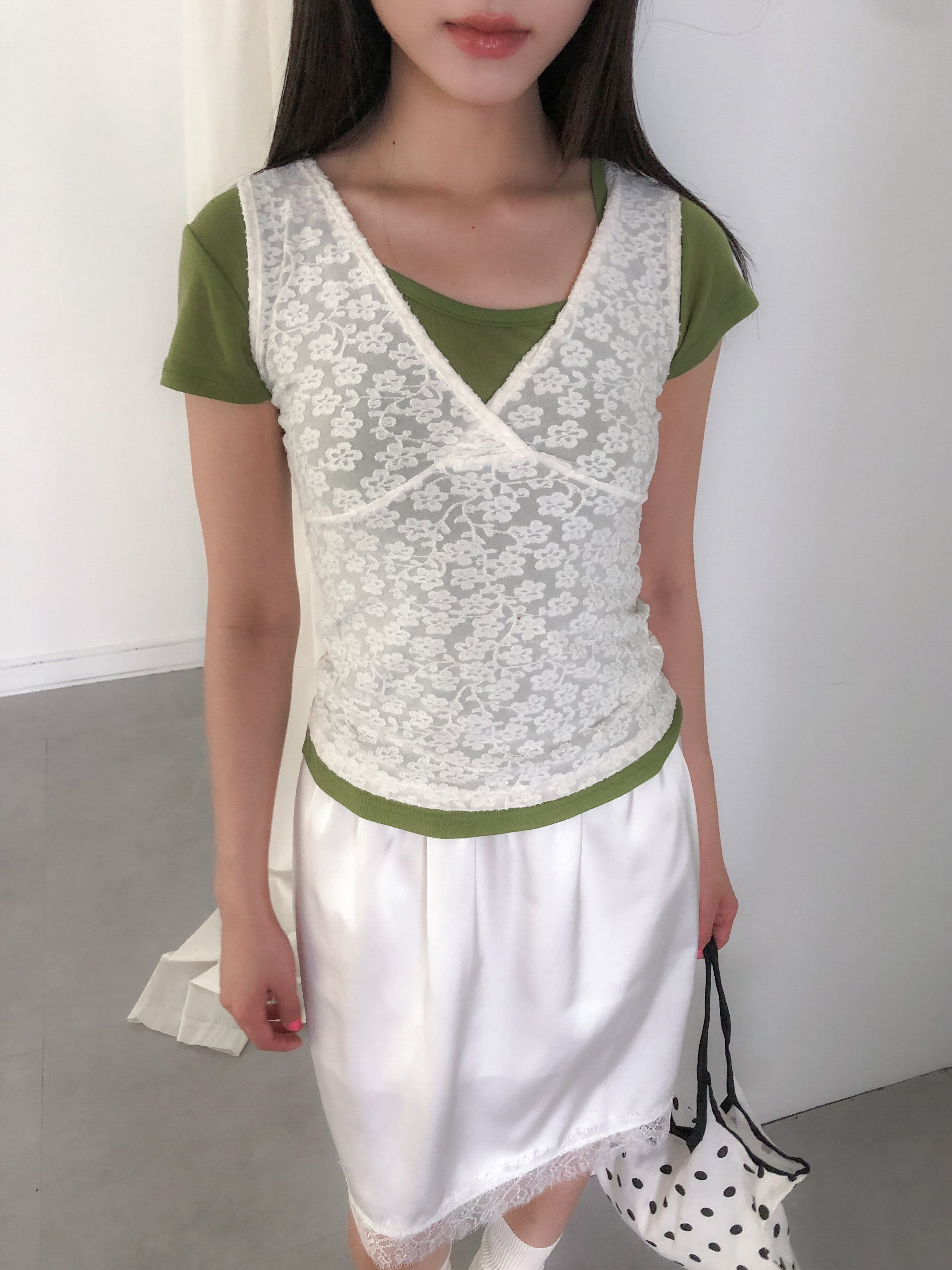 flower sleeveless top #背心