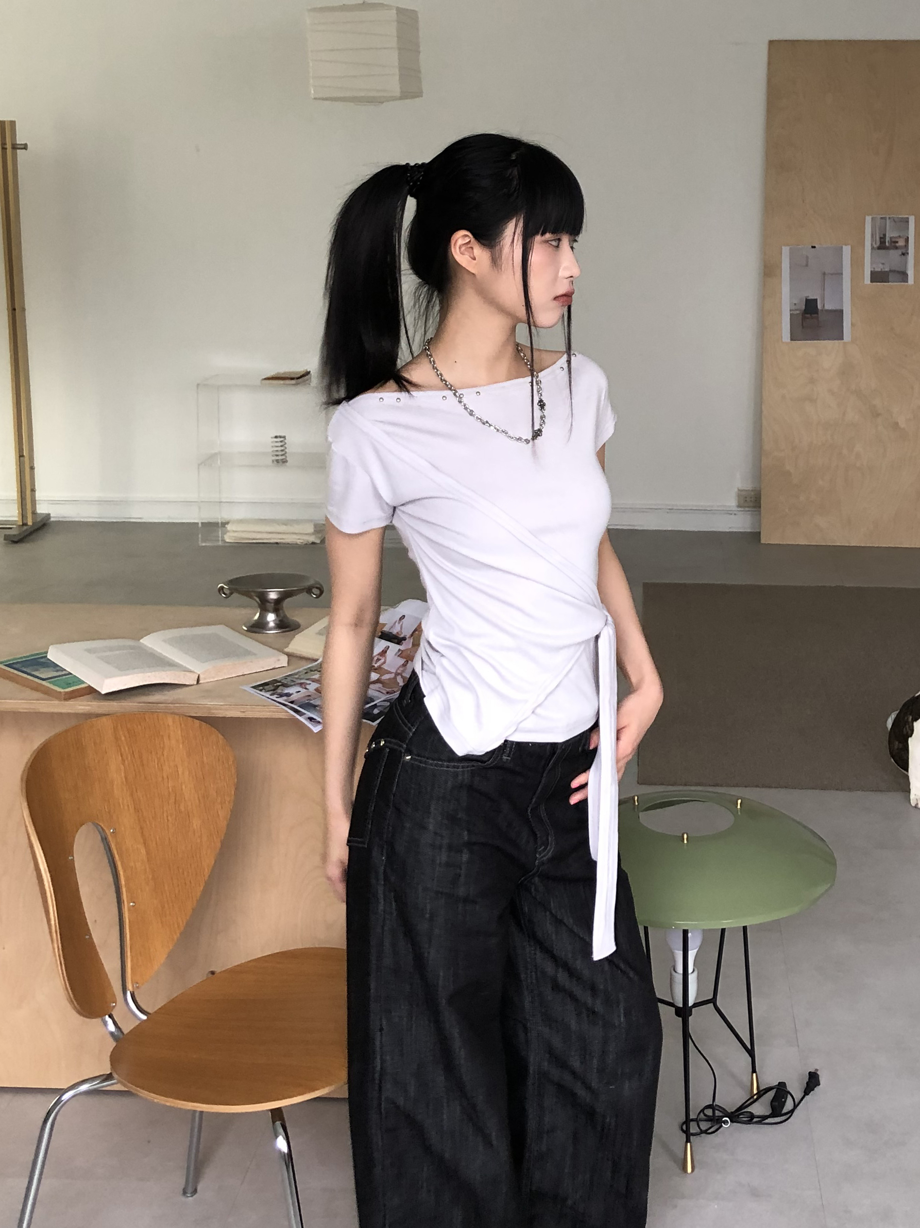 half tie tee #上衣
