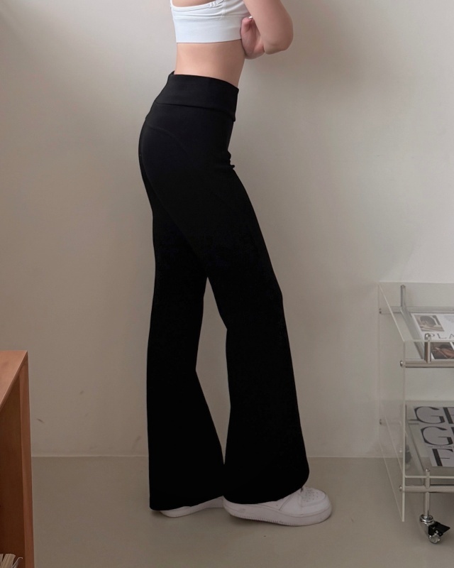 No drama pants 歐美休閒喇叭褲 / 黑