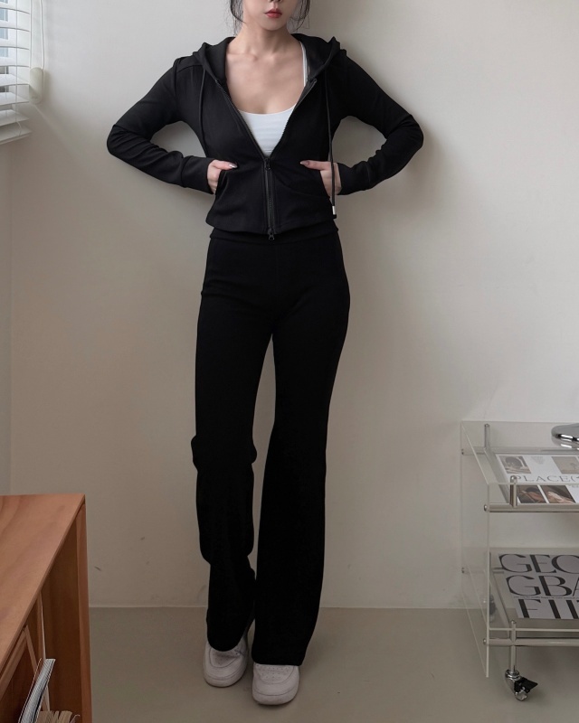 No drama pants 歐美休閒喇叭褲 / 黑