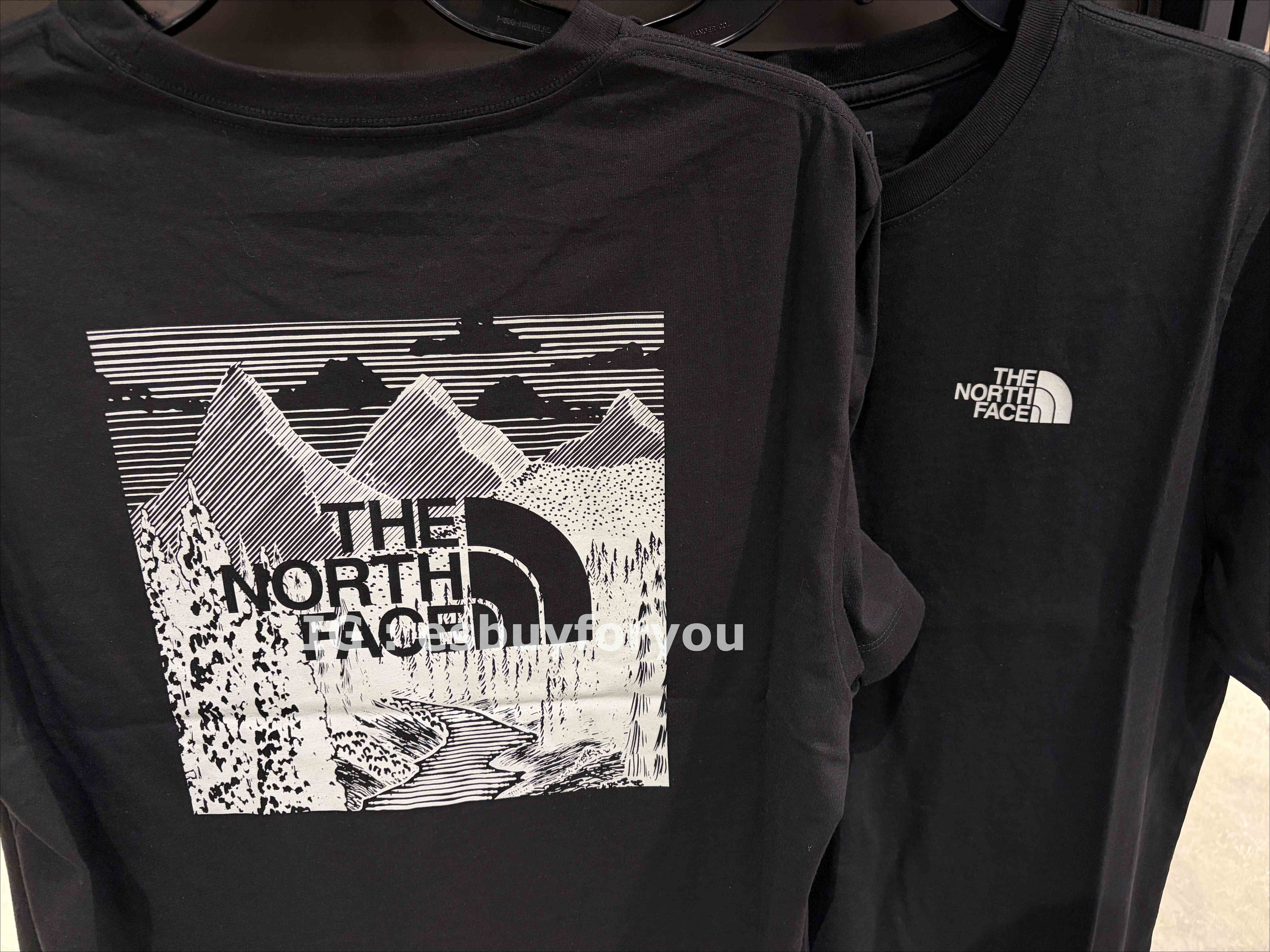 THE NORTH FACE 男大人 山脈BOX 正反圖 短TEE
