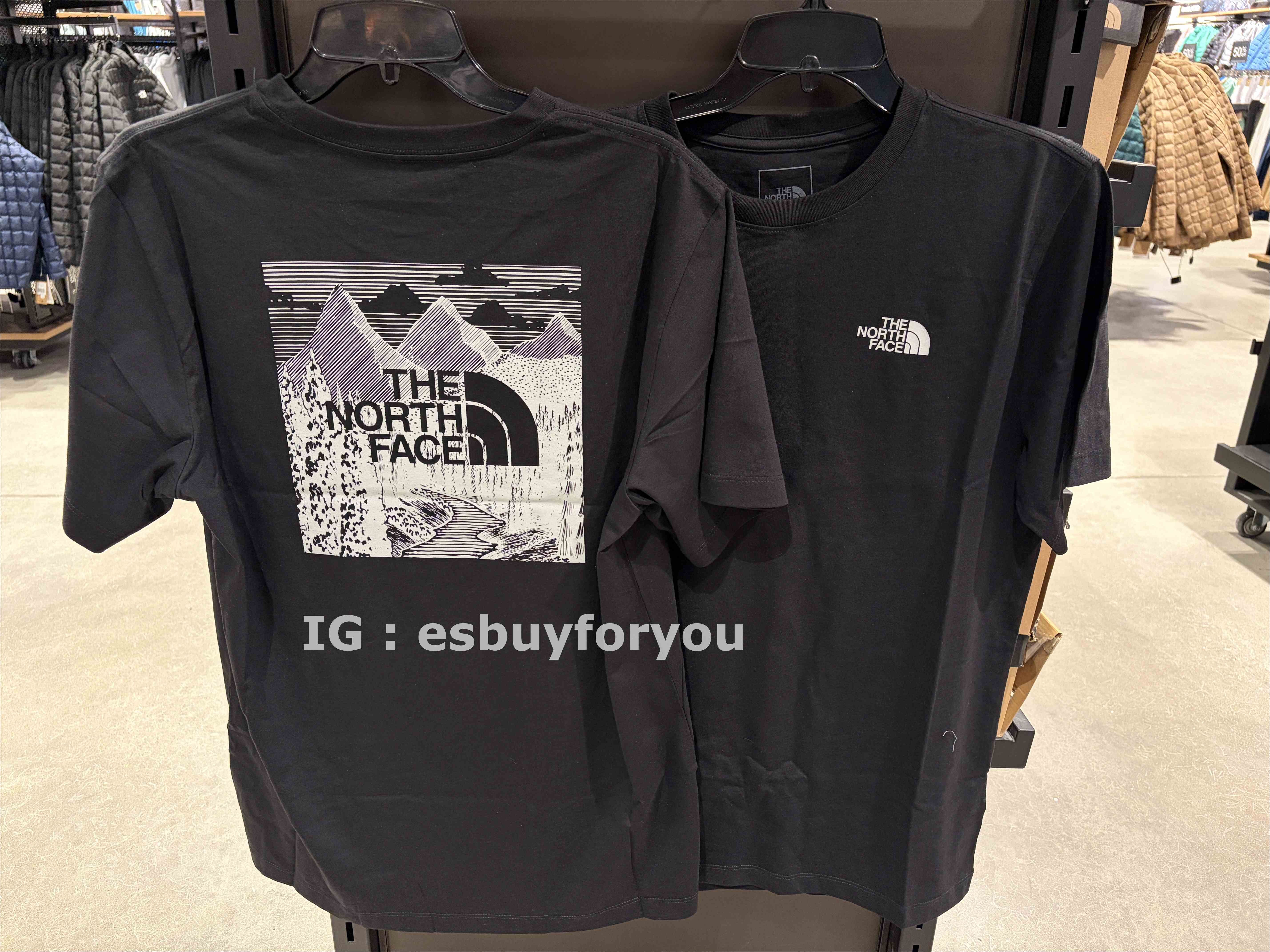 THE NORTH FACE 男大人 山脈BOX 正反圖 短TEE