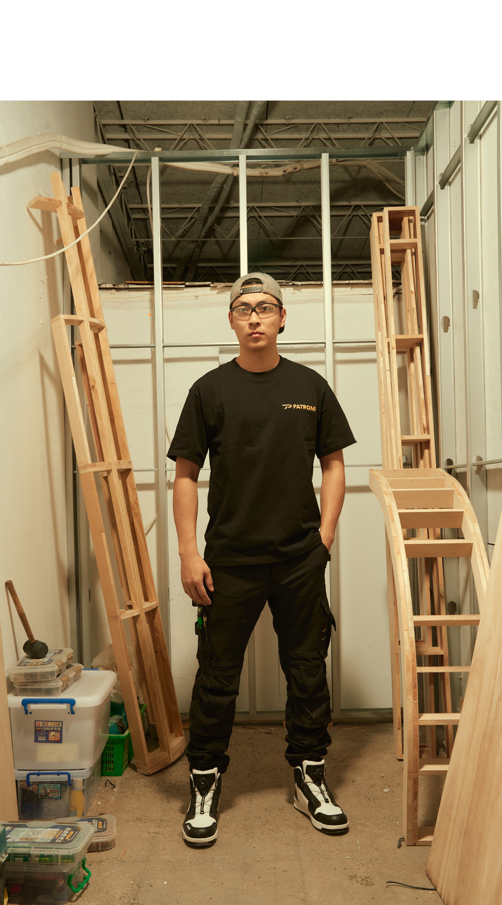 PATRONI SW2501 多口袋彈力工作褲實穿正面展示