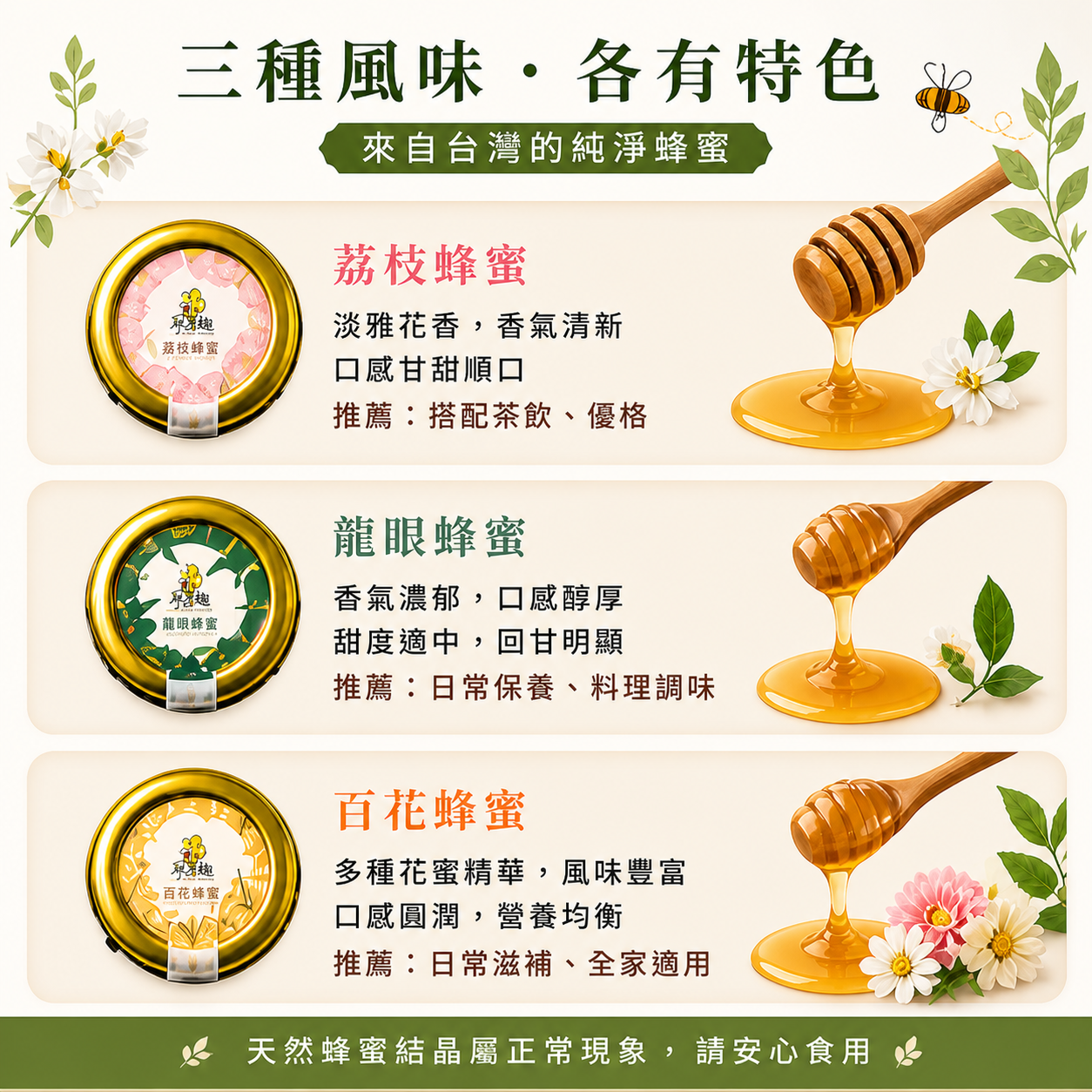 【尋蜜趣】蜜境-蜂蜜禮盒組 (三入蜂蜜+蜂蜜棒) 加贈提袋