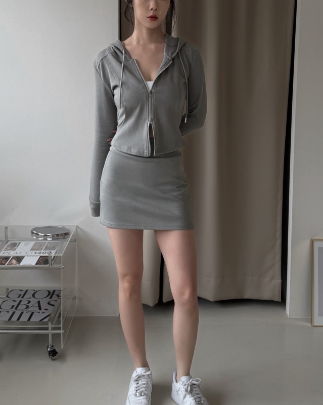No drama skirt 歐美休閒褲裙 / 橄欖灰