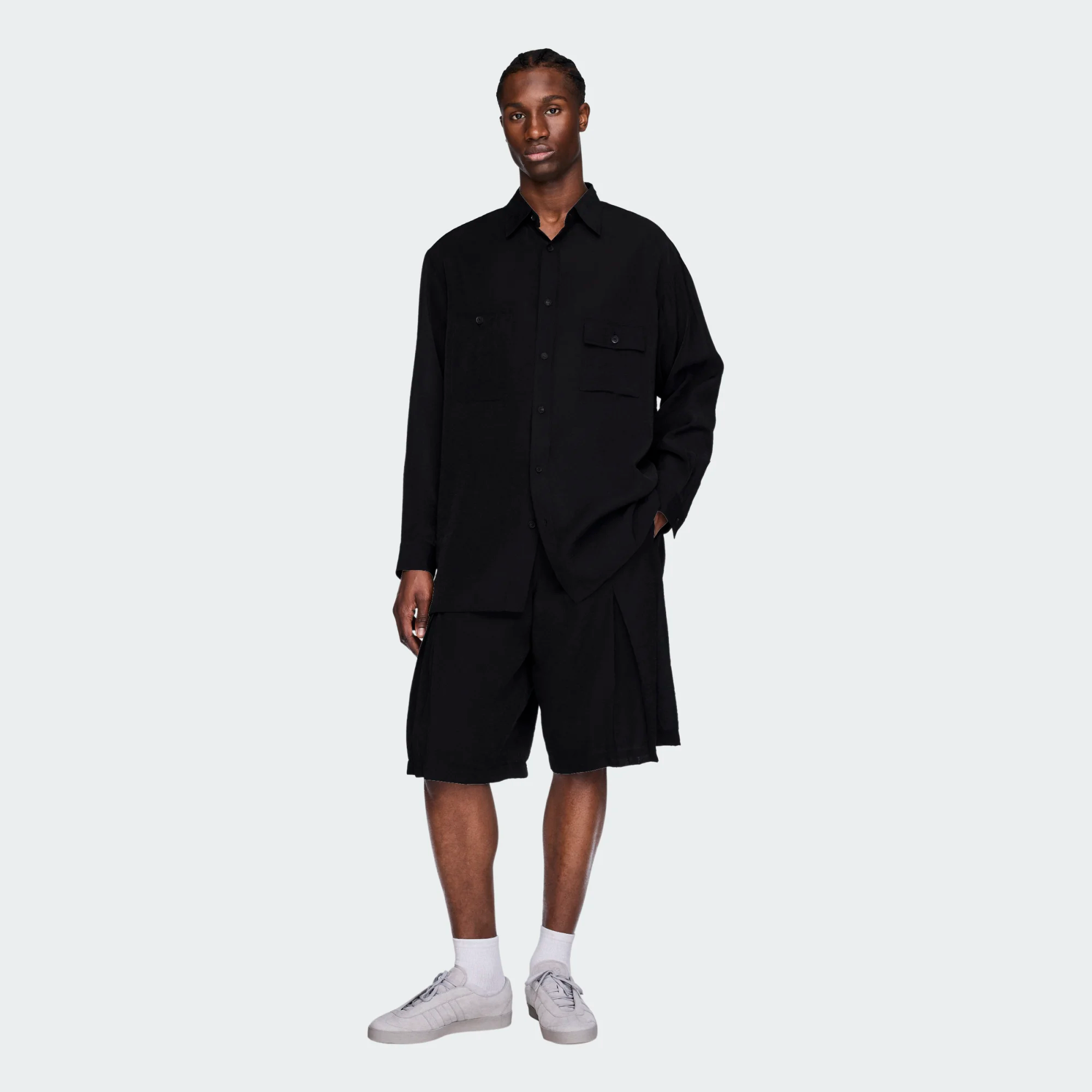 【 Y-3 M SHIRT LS BLACK 頂級平紋襯衫 - 黑 】