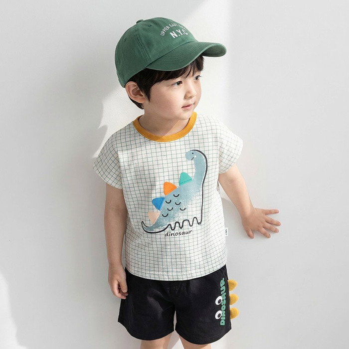 正韓夏orangemom 兩色格子恐龍上衣