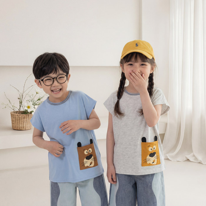 正韓夏orangemom 兩色熊口袋上衣
