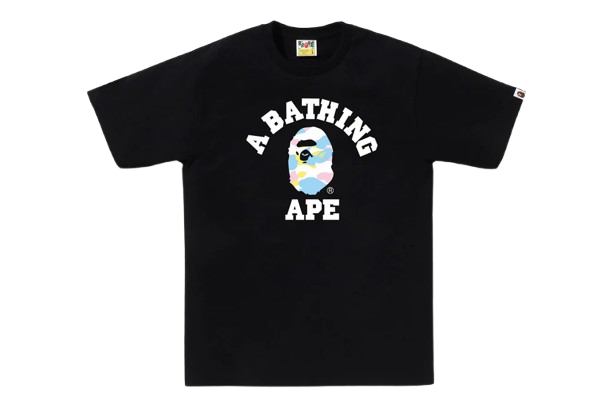 BAPE NEW MULTI CAMO COLLEGE TEE 棉花糖迷彩 猿人 001TEM301025M