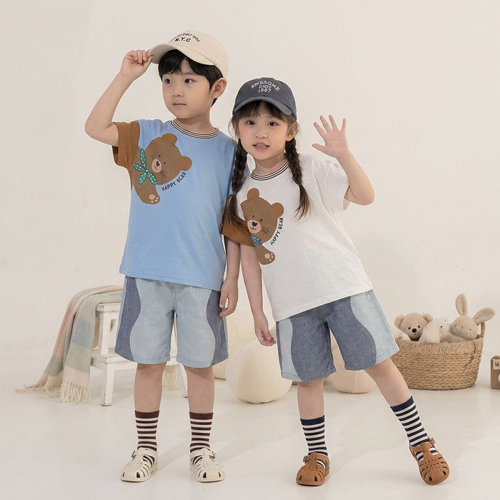 正韓夏Orangemom 兩色哈囉熊熊上衣