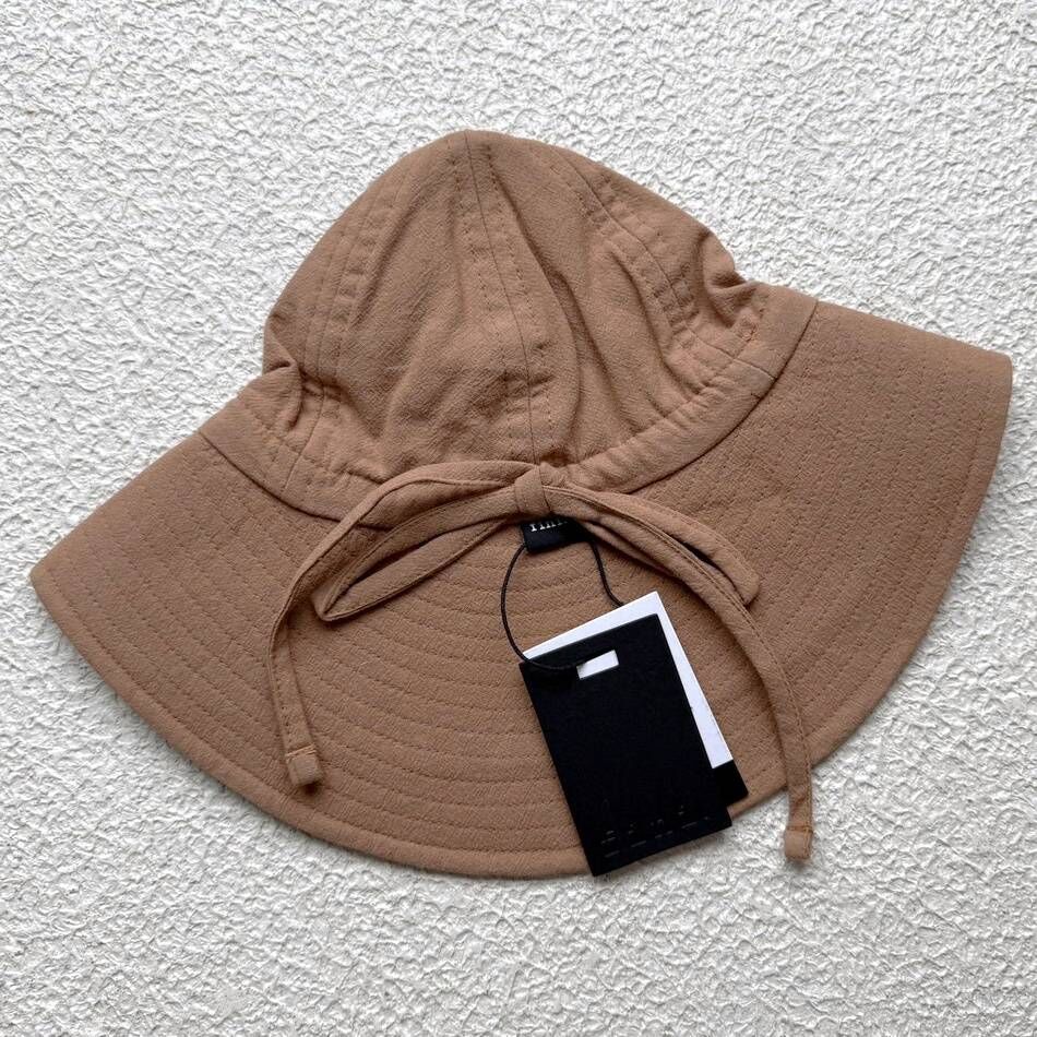 FINI.THELABEL 棉質蝴蝶結防曬遮陽帽 floppy hat - mocha