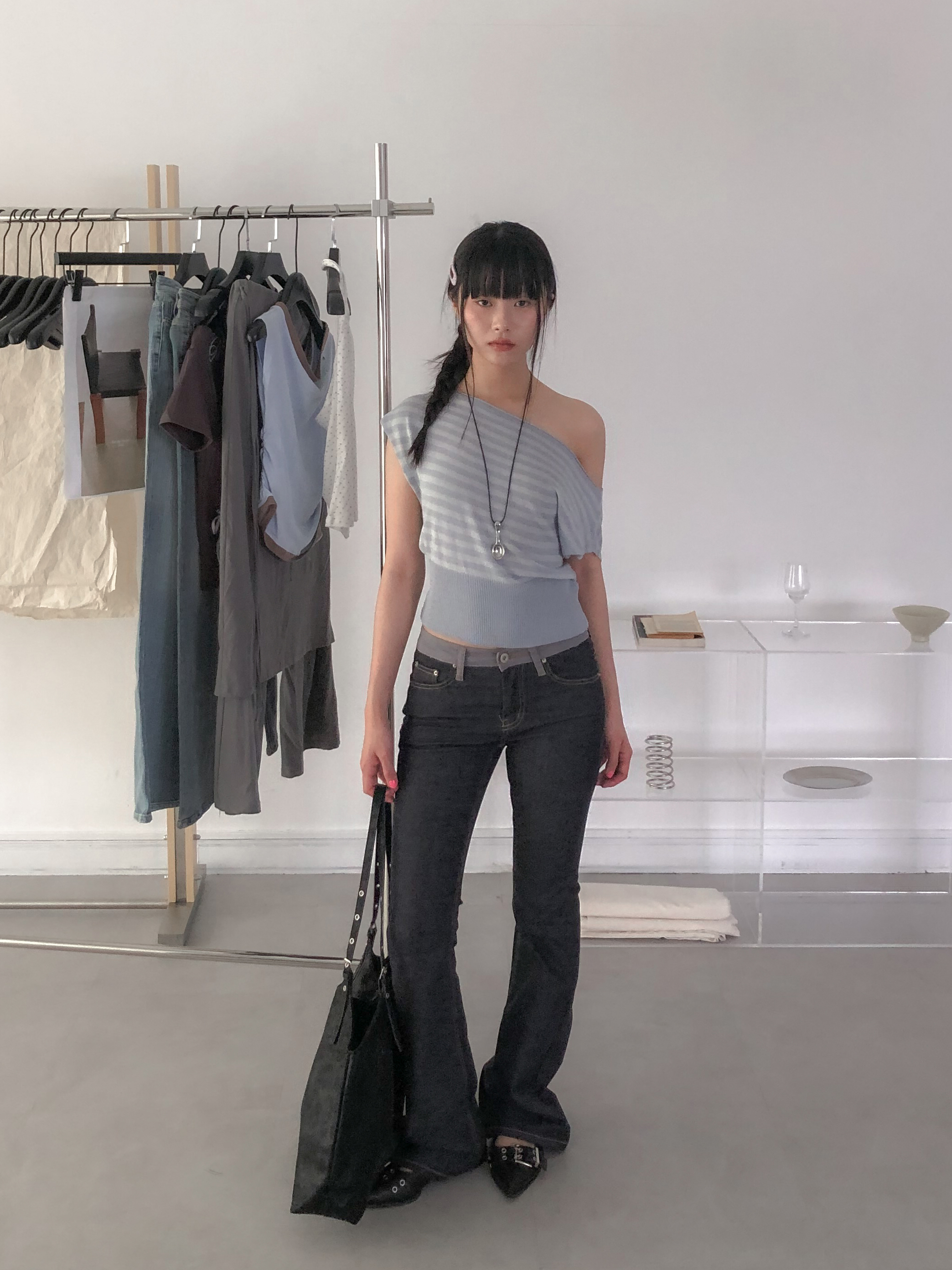 hip pocket bootcut pants #靴型褲