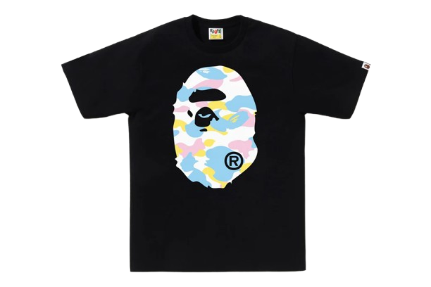 BAPE NEW MULTI CAMO BIG APE HEAD TEE 棉花糖迷彩 猿人大頭 001TEM301026M