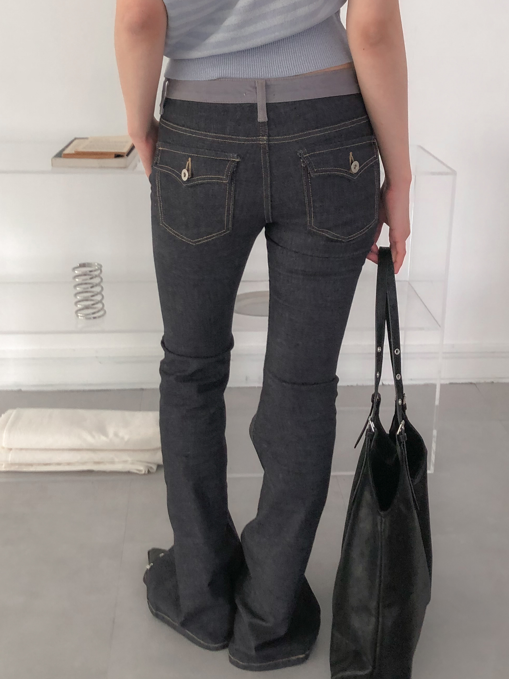 hip pocket bootcut pants #靴型褲