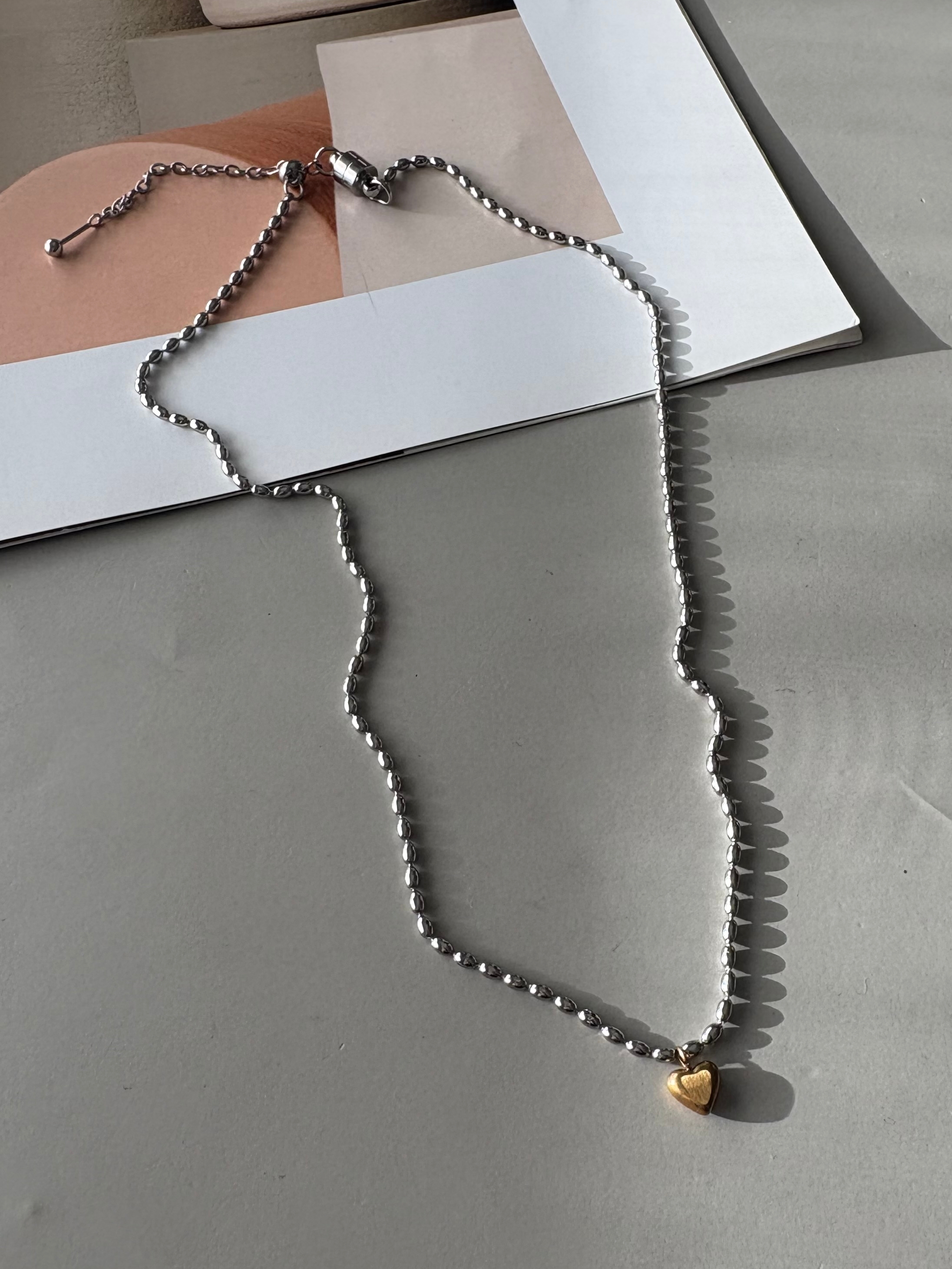 MSA heart charm necklace