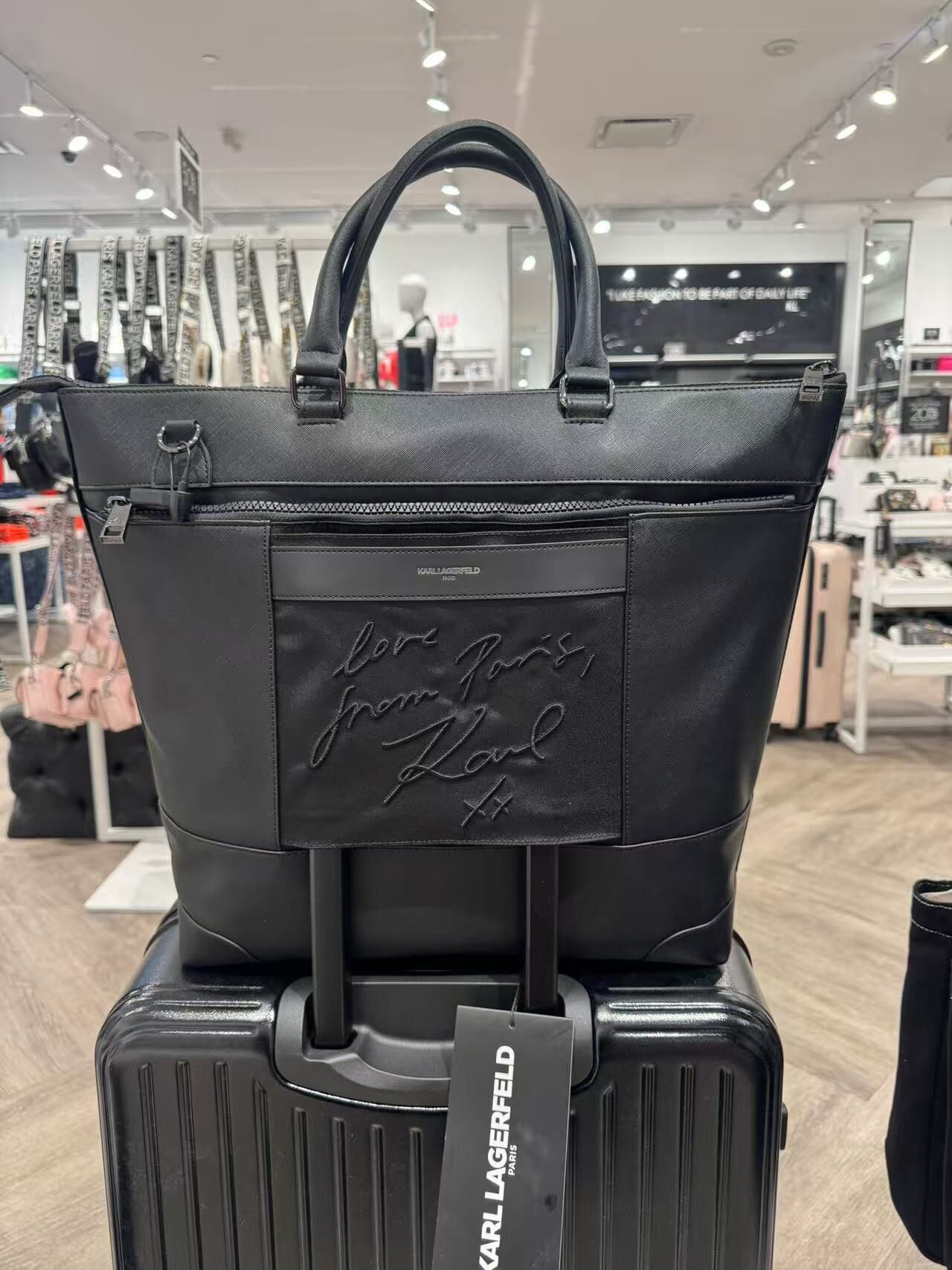 【預購】Karl Lagerfeld H050508 黑色旅行托特包