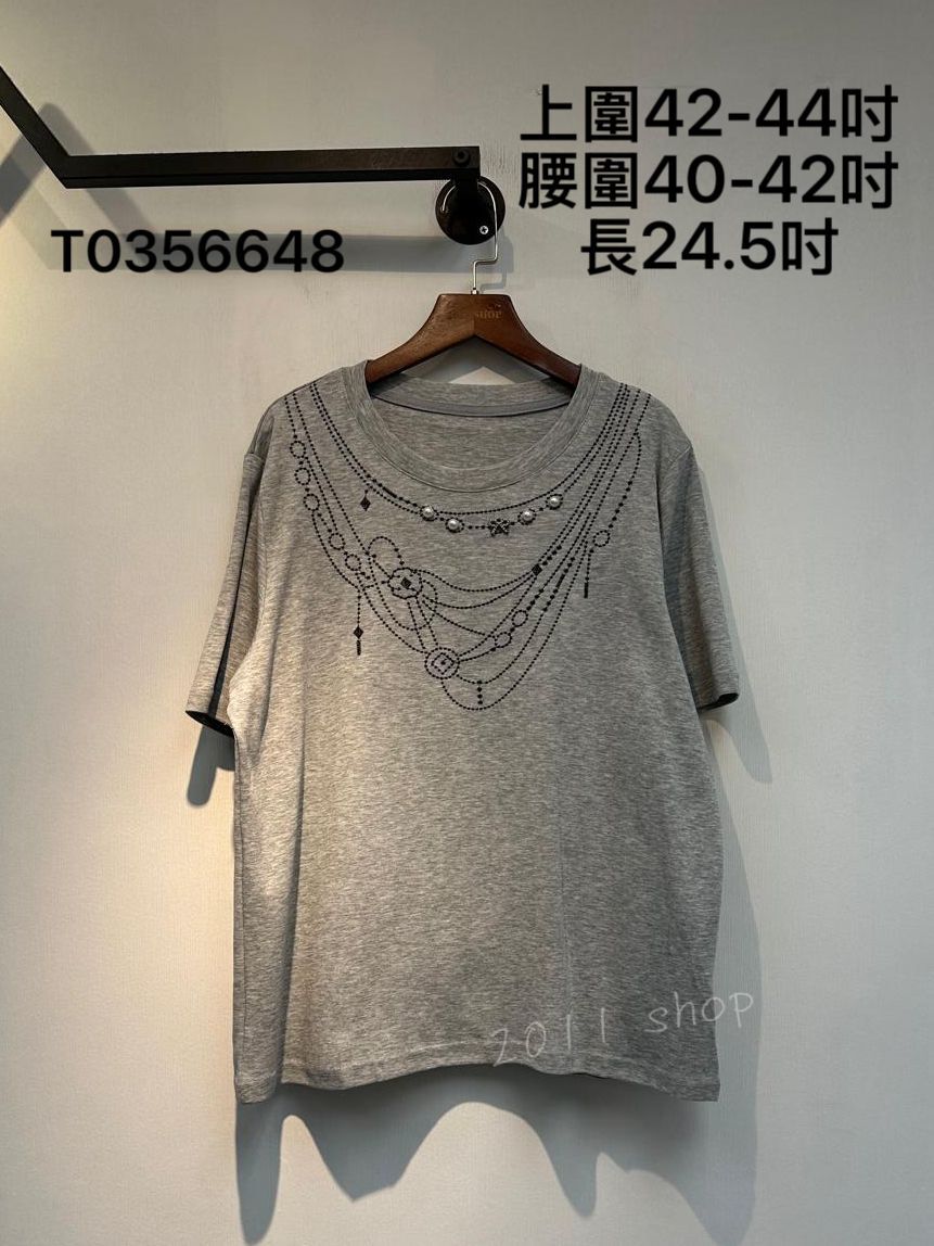珍珠刺繡頸鏈TOP 上圍42-44吋 腰圍40-42吋 長24.5吋 T0356648