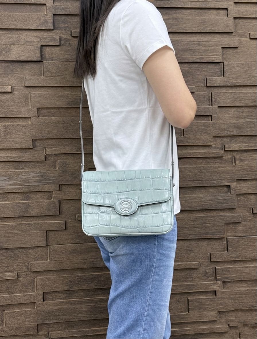 LYS01709 TORY BURCH Robinson 高級鱷魚紋淡藍色系列