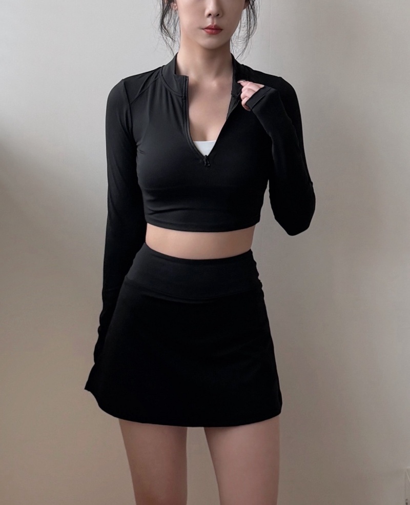 Sassy girl set 拉鏈長袖網球褲裙組