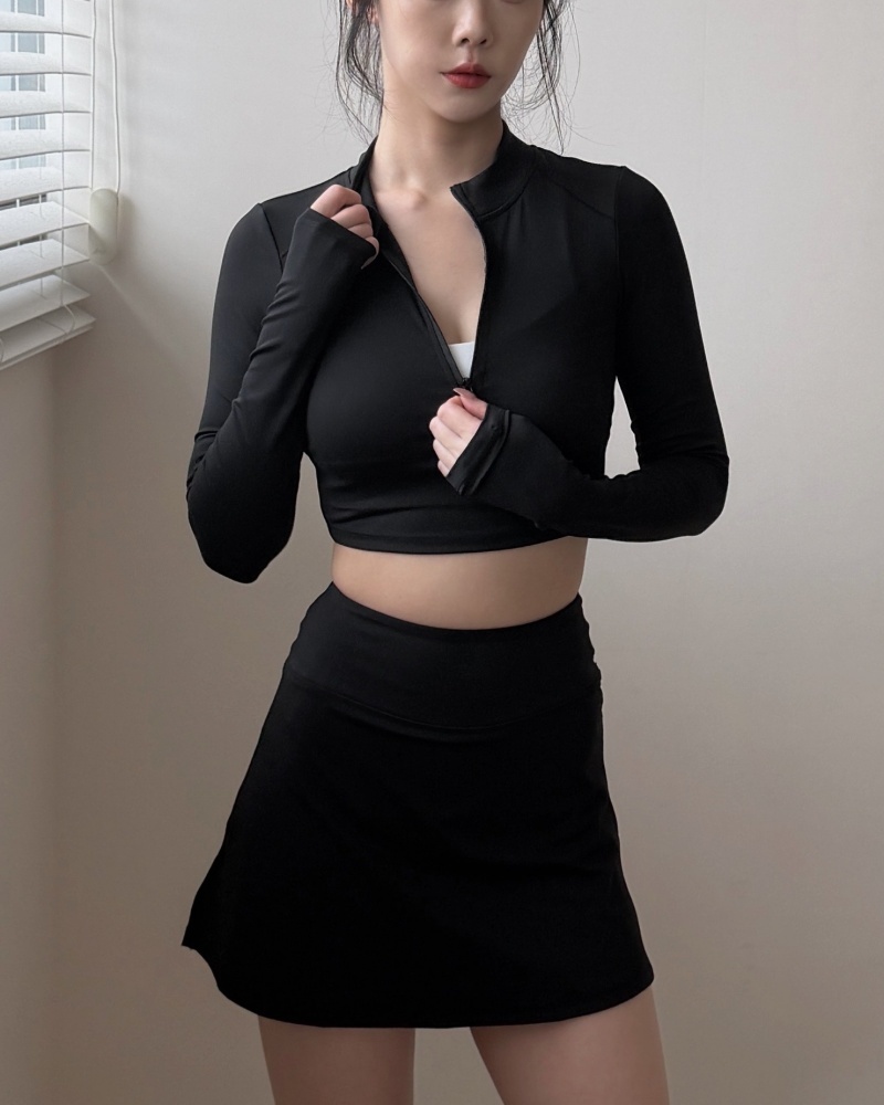 Sassy girl set 拉鏈長袖網球褲裙組