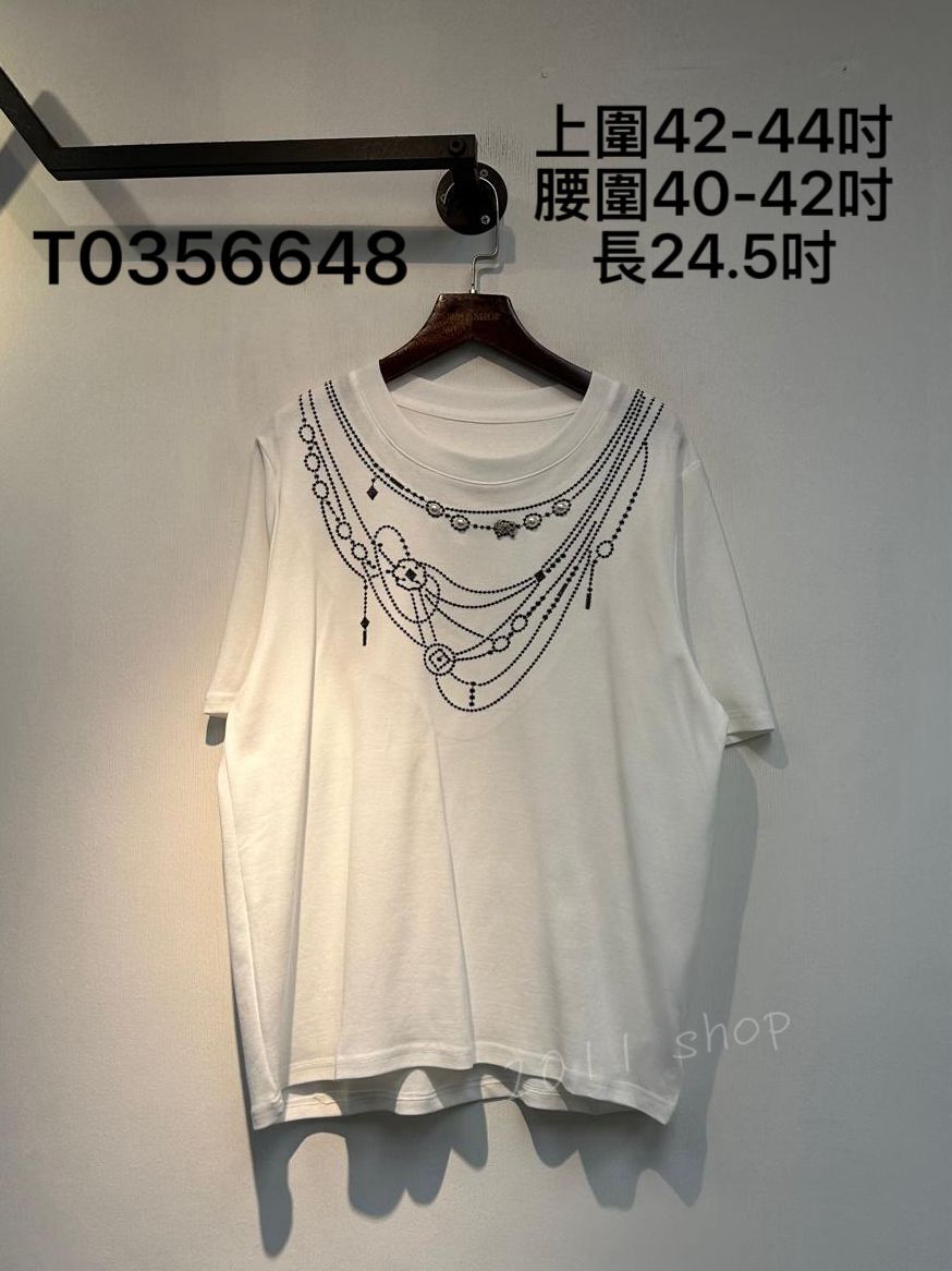 珍珠刺繡頸鏈TOP 上圍42-44吋 腰圍40-42吋 長24.5吋 T0356648