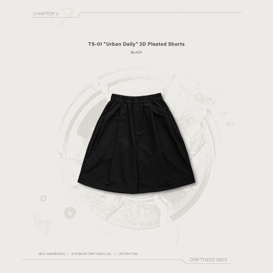 DRiFTNESS｜TS-01 "Urban Daily" 立體墜感西裝短褲 - Black