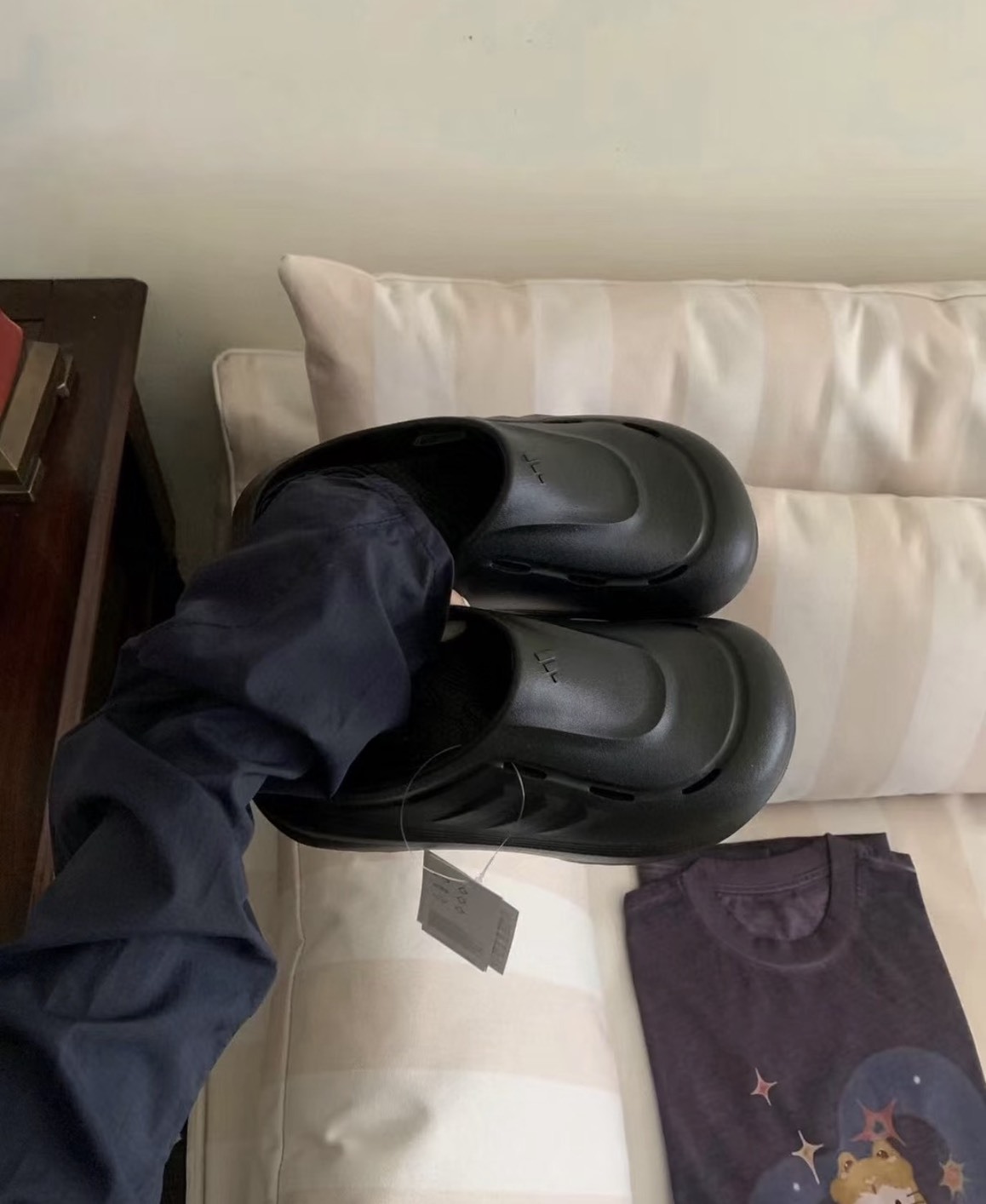 <雨天穿搭必備💦> Adidas OZWAVE CLOG 包頭拖鞋 黑色