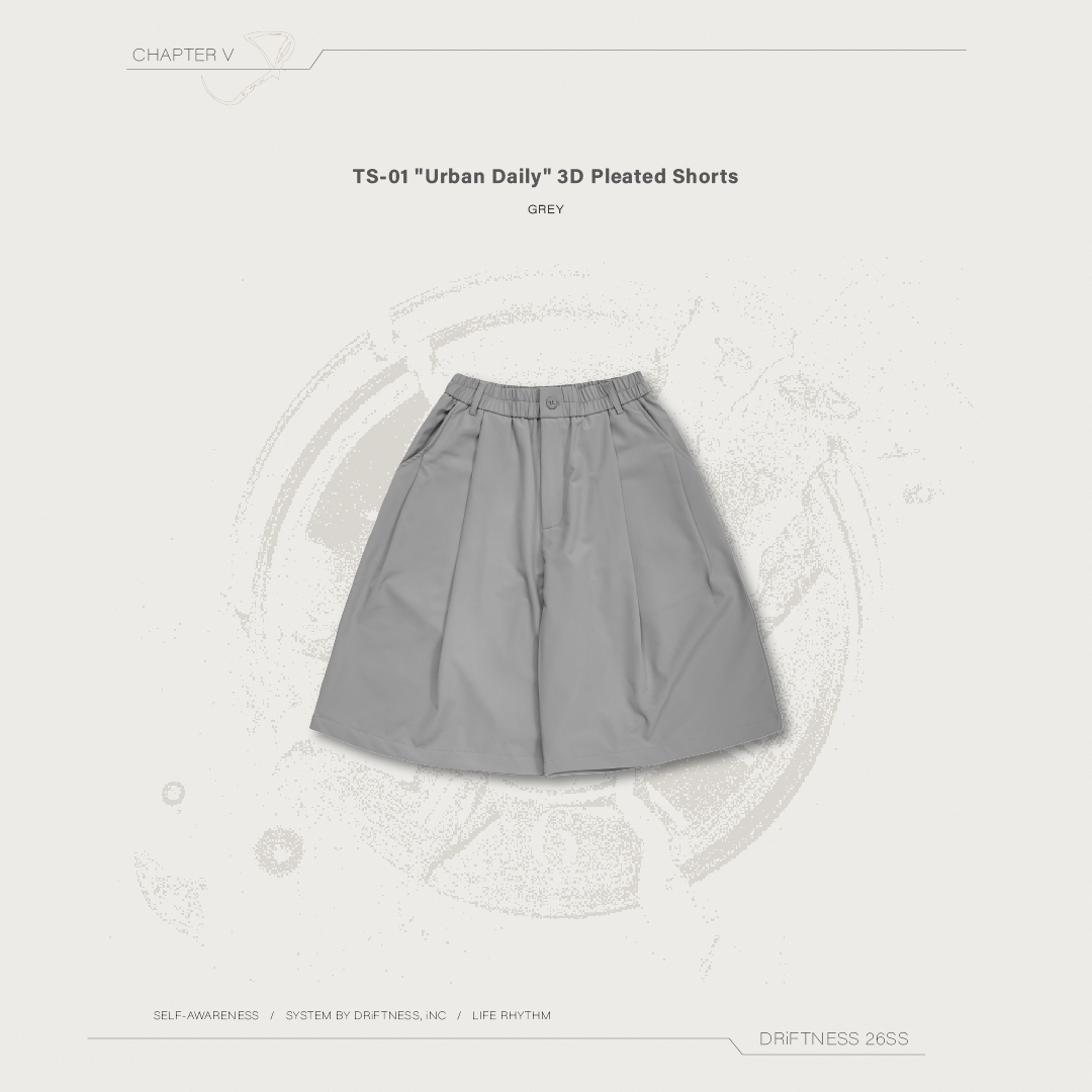 DRiFTNESS｜TS-01 "Urban Daily" 立體墜感西裝短褲 - Grey