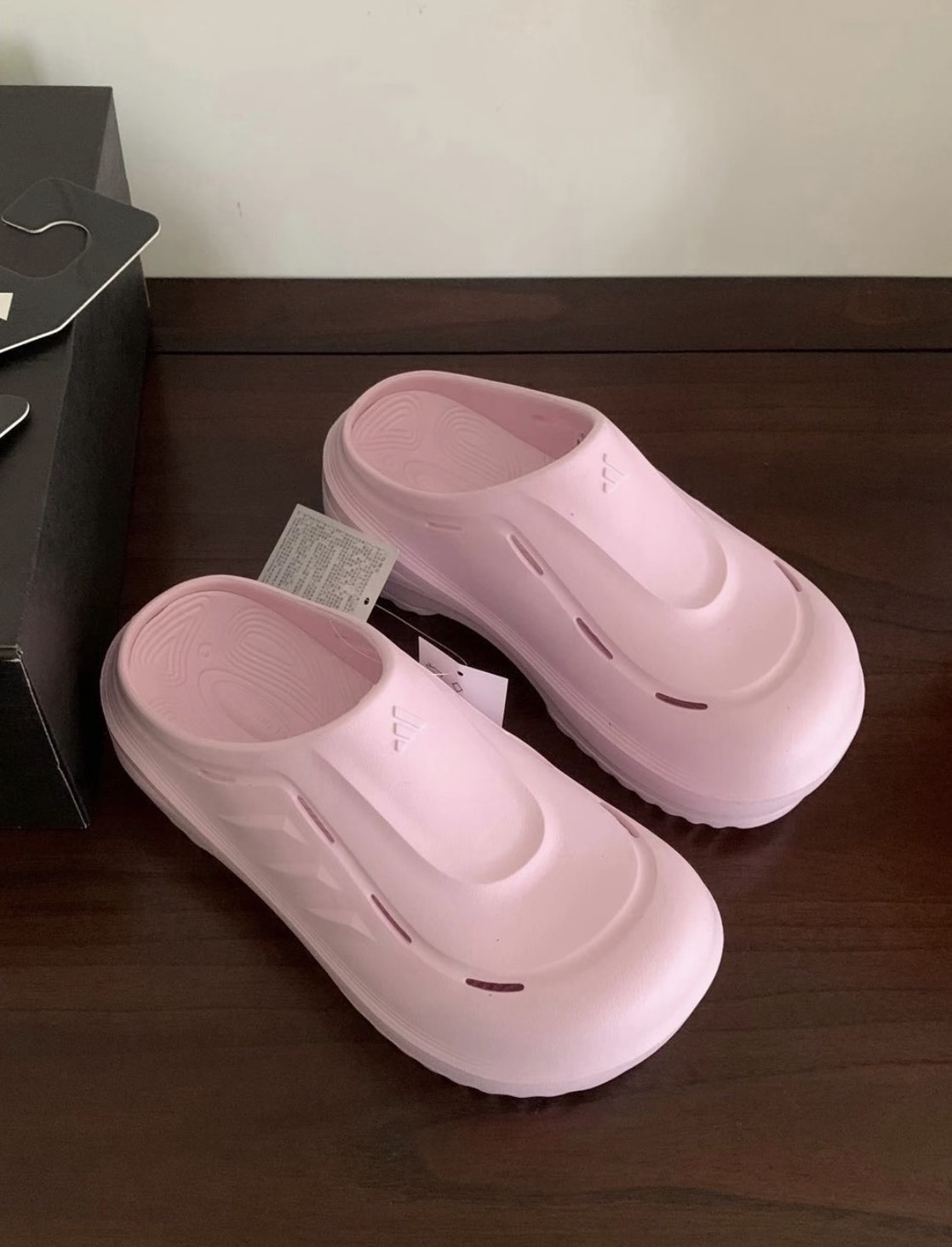 <雨天穿搭必備💦> Adidas OZWAVE CLOG 包頭拖鞋 少女粉🩰