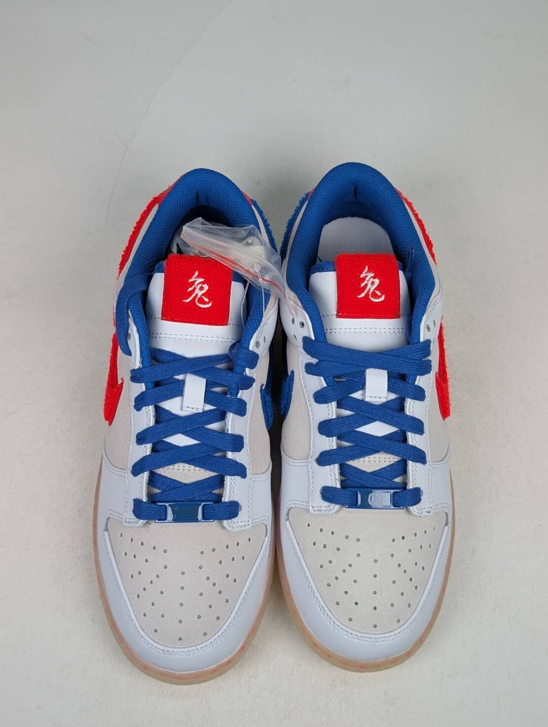 微瑕疵-左右腳中底鞋底泛黃色差 FD4203-161 M8 Nike Dunk Low “Year Of The Rabbit”兔年 白藍紅 男