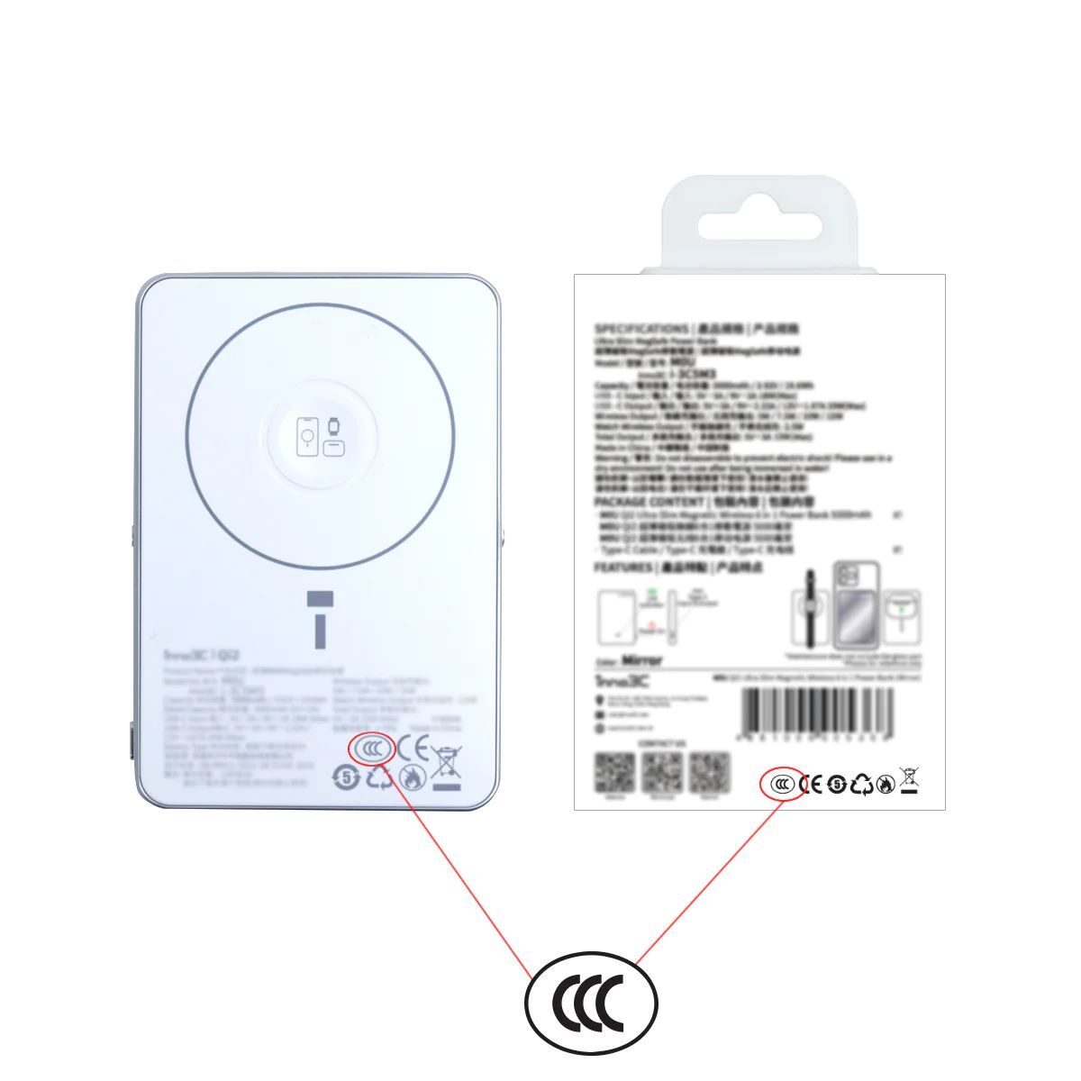 [CCC 3C 認證]  M0U Qi2 鏡面超薄磁吸無線充 6 合 1 移動電源 5000mAh
