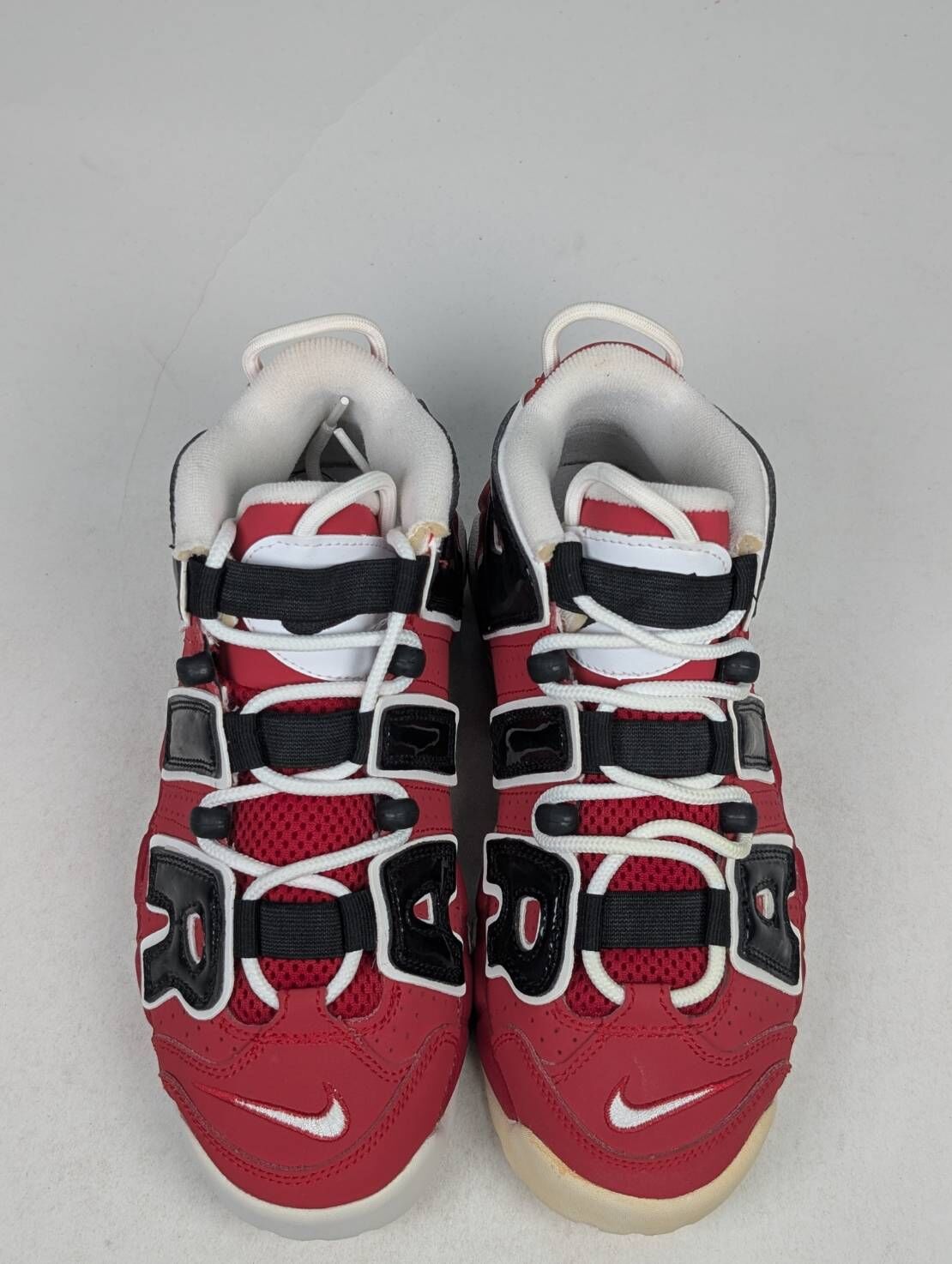 微瑕疵-左腳中底鞋底泛黃 415082-600 4.5Y Nike Air More Uptempo GS 紅黑 大AIR 大童