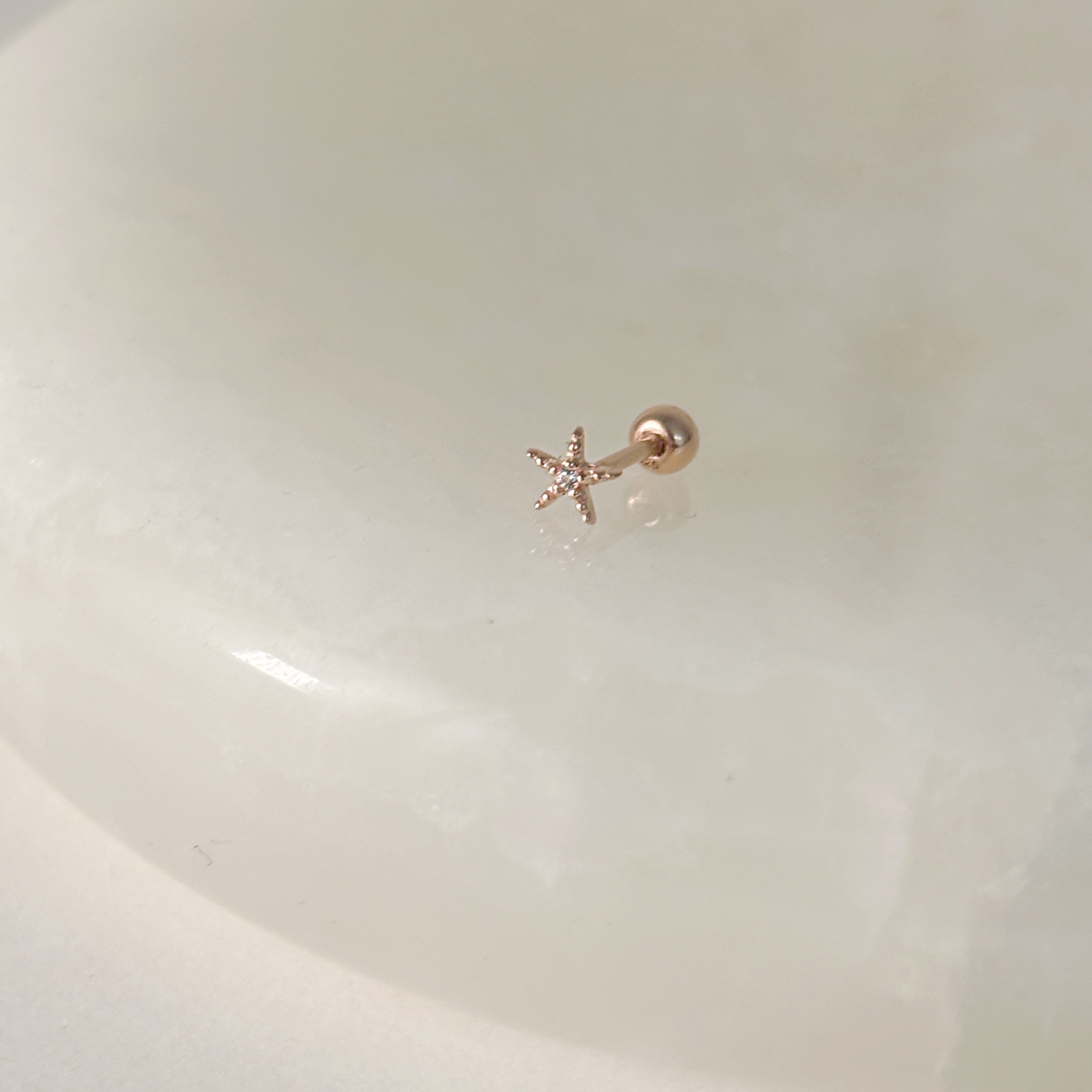 海星白托帕石轉珠耳環