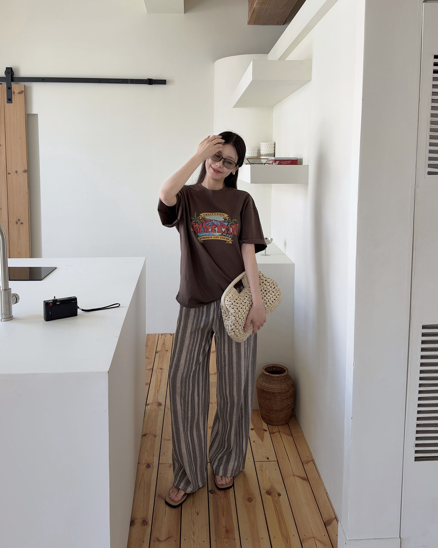 T5026 SummerTime大Tee / 棕