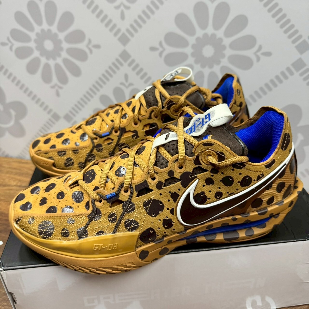 現貨在店【二手商品 US10/28CM 】JORDAN POOLE X NIKE GT CUT 3 PE 'Milk & Cookies' 牛奶餅乾 豹紋 氣墊 緩震 實戰鞋【IO6963-200】WU
