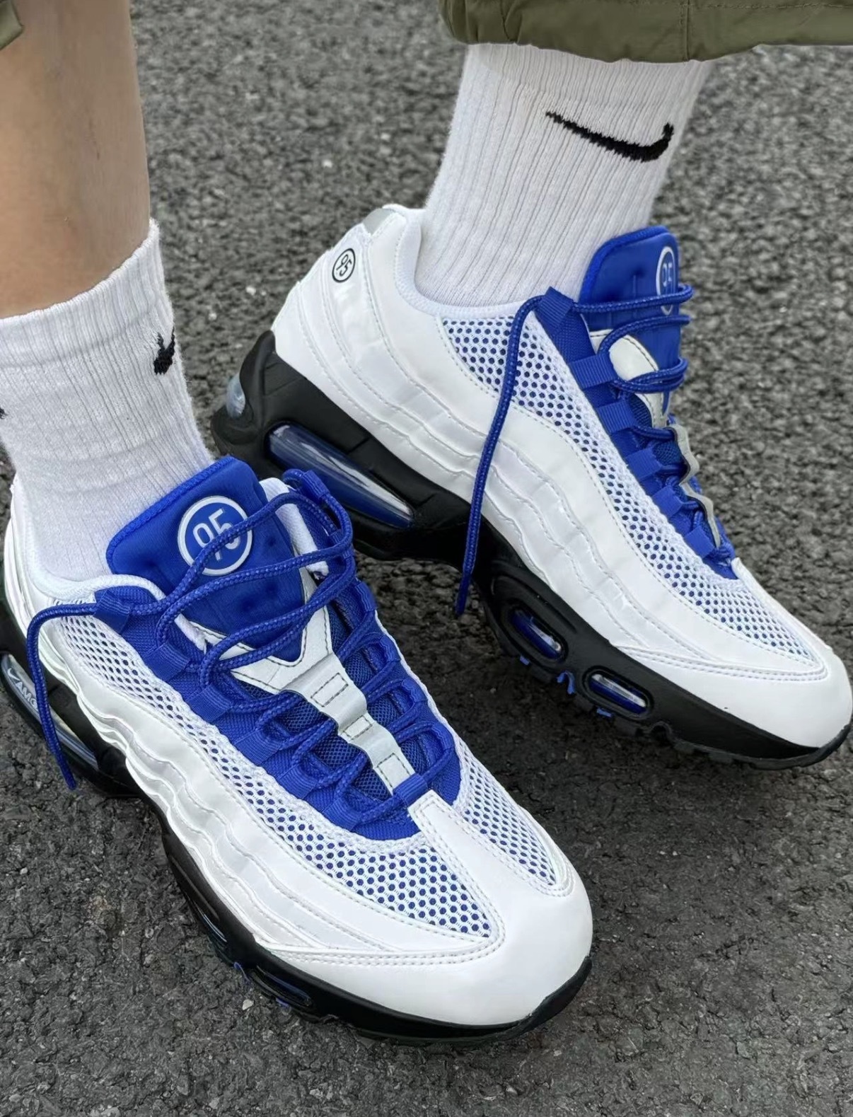 男鞋 NIKE AIR MAX 95 BIG BUBBLE SE 白藍 全氣墊 緩震 慢跑 運動鞋【IB6830-100】