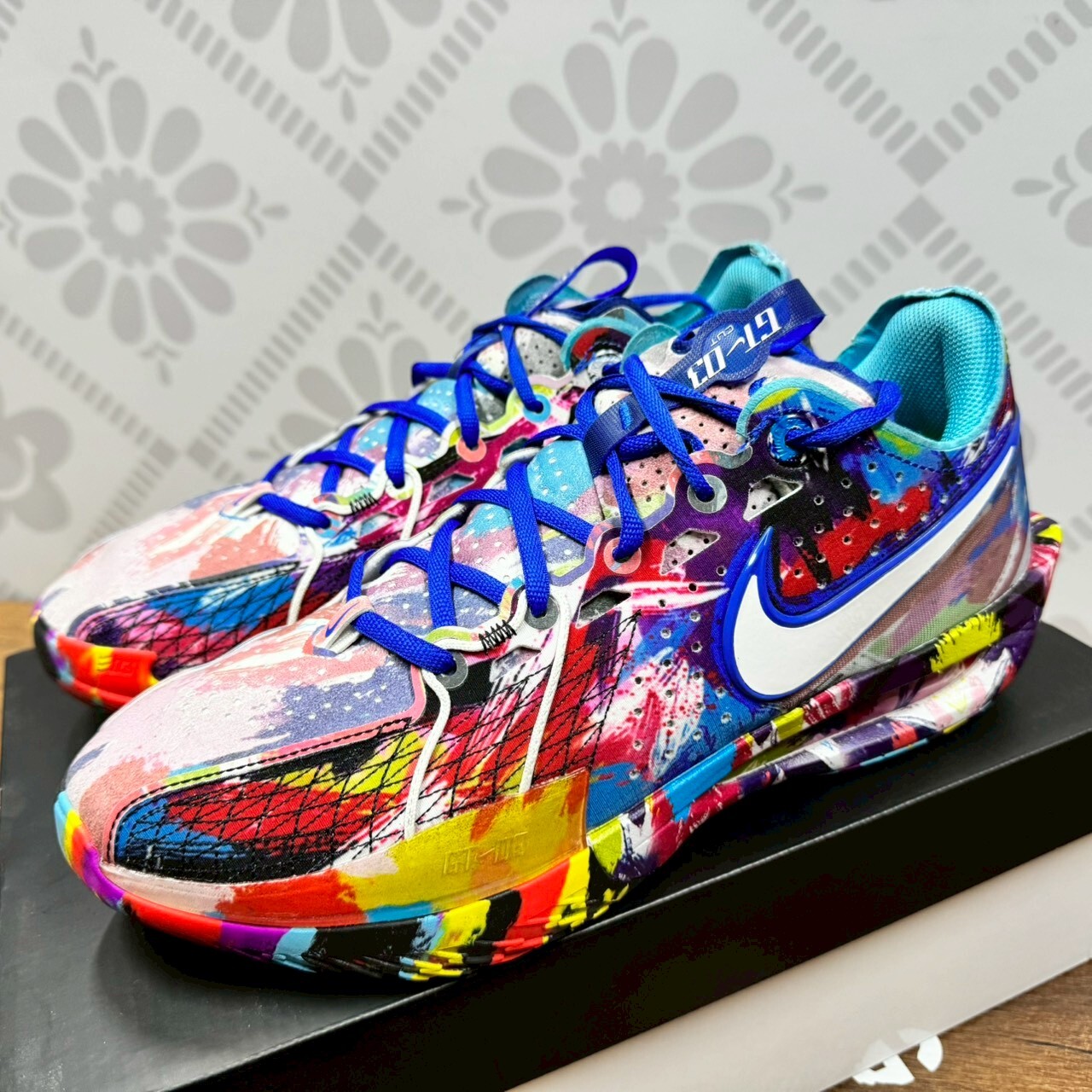 現貨在店【二手商品 US11/29CM 】JEWELL LOYD x NIKE GT CUT 3 XDR 潑墨 耐磨大底 彩色 潑漆 氣墊 緩震 實戰鞋【IF2522-100】WU