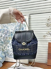 CHANEL香奈兒改造鍊條後背包 (深藍)