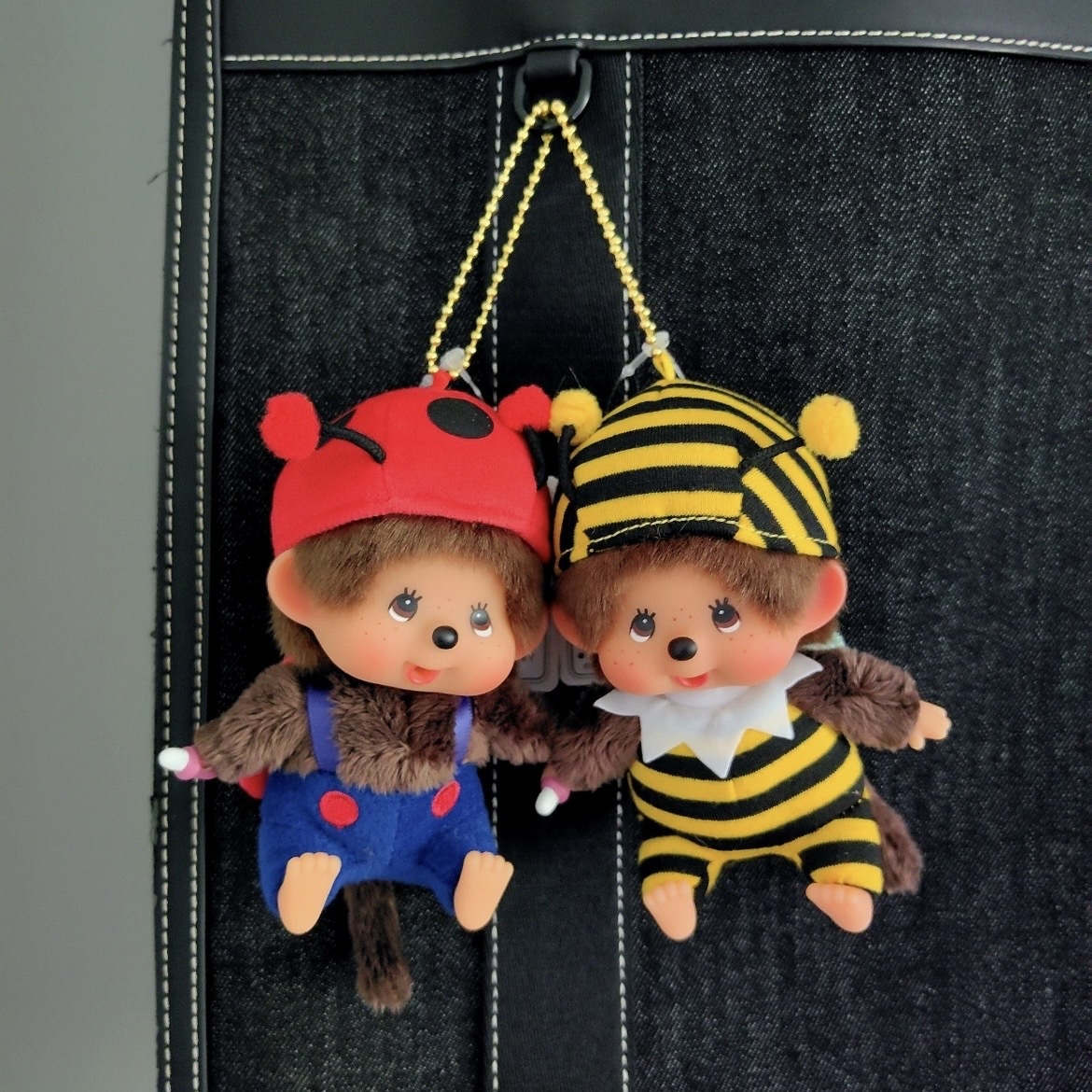 Monchhichi 蒙奇奇 蜜蜂 瓢蟲 昆蟲系列 絨毛 吊飾