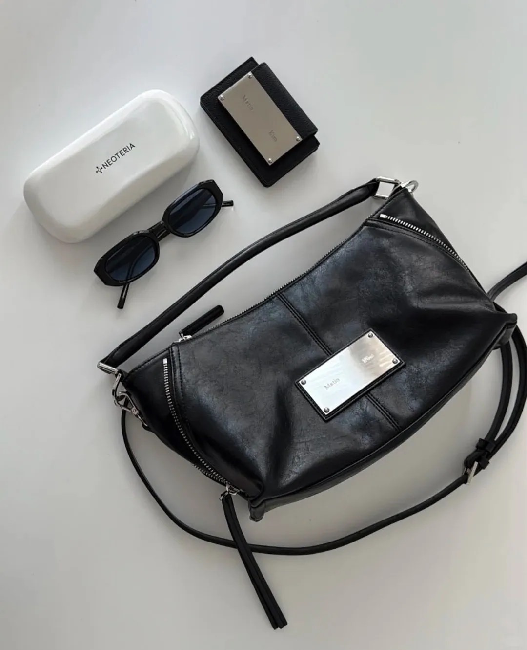 Matin Kim SIDE ZIPPER SHOULDER BAG 經典鐵牌 機車托特包