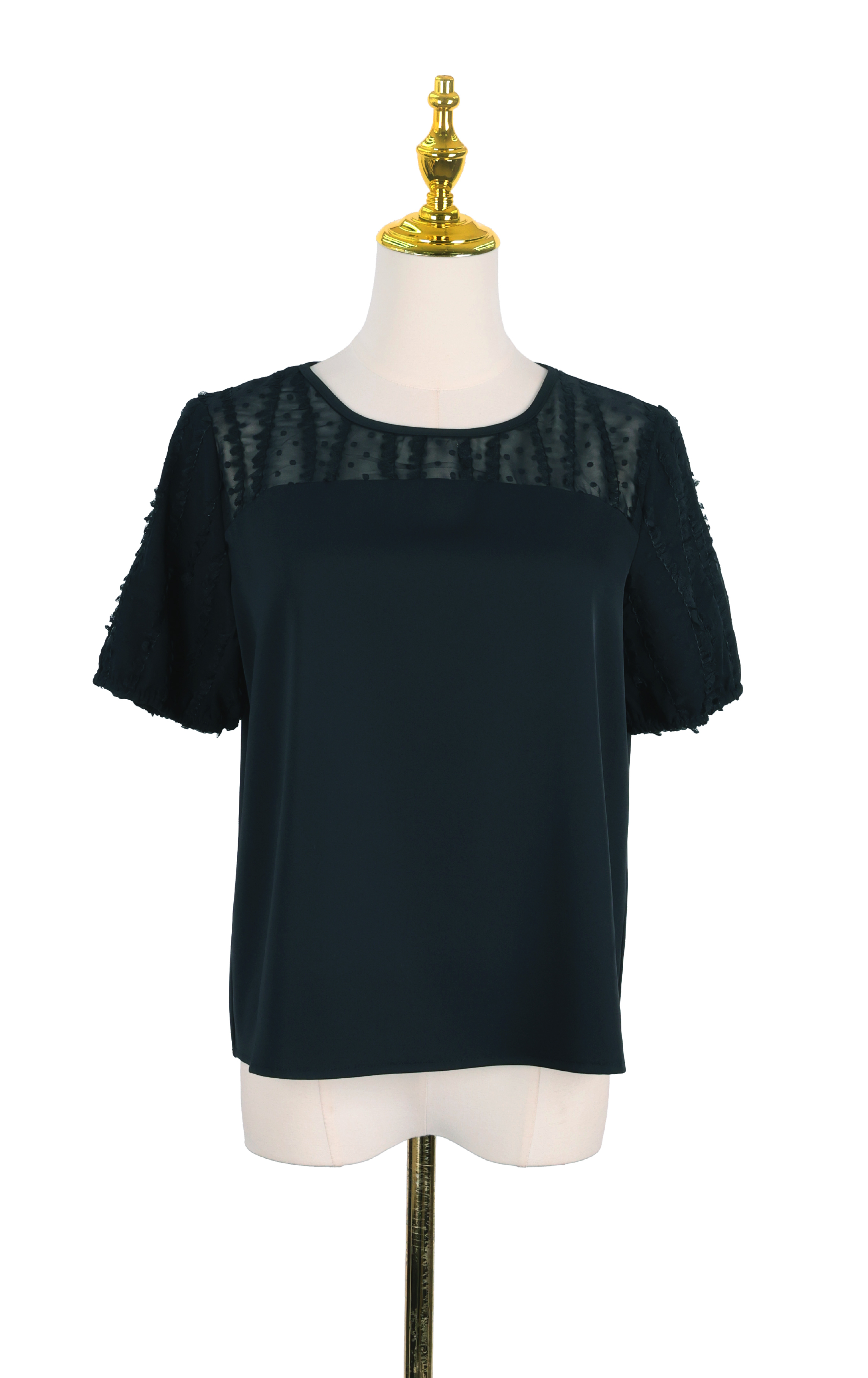 Sheer Textured Spliced Top SH0410