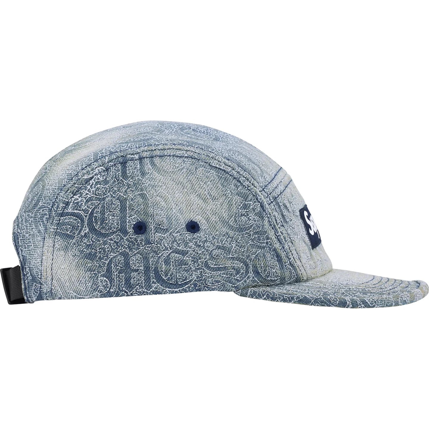 日本限時連線代購】Supreme Stitched Old English Denim Camp Cap