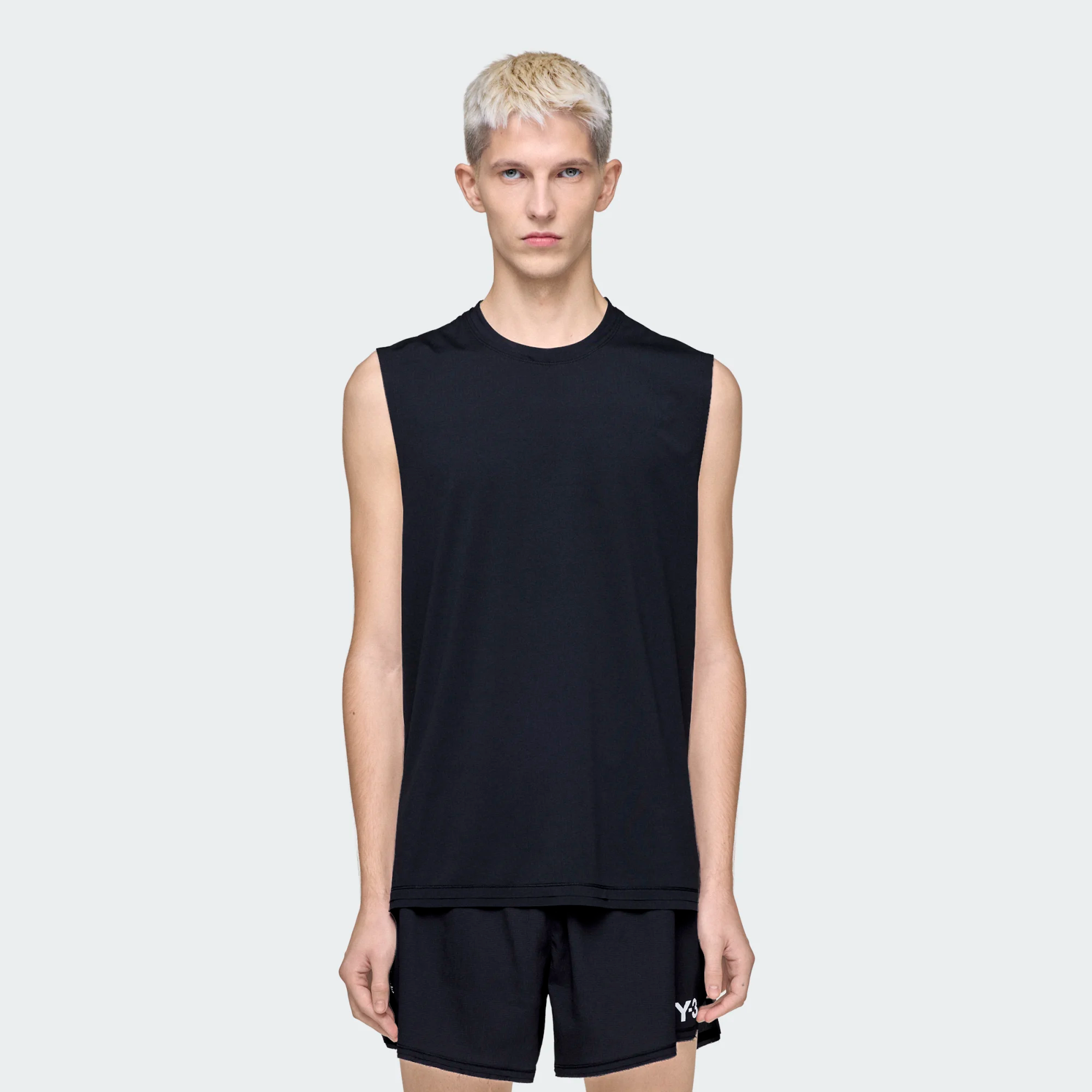 【 Y-3 M RUN TANK RC 透氣運動背心 - 黑 】