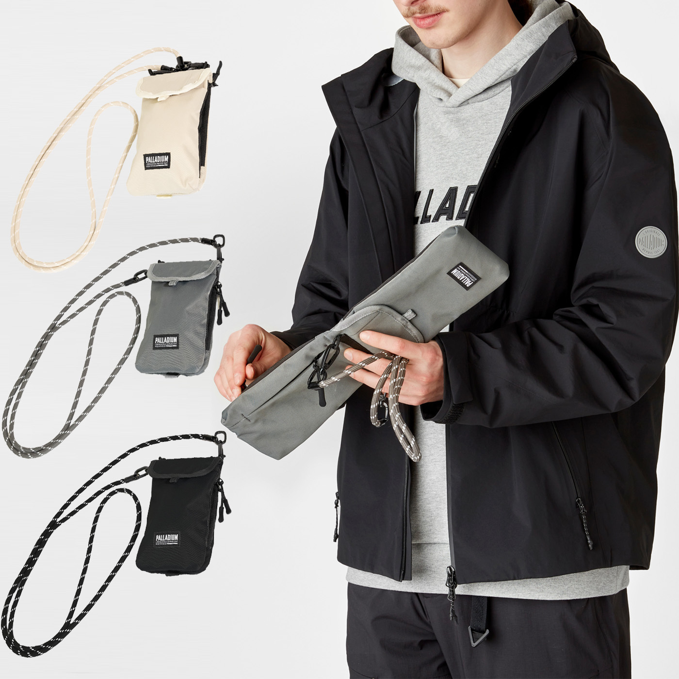 PALLADIUM MULTIVAULT POUCH 黑 灰 米白 可拆卸繩 手機包 零錢包 斜掛包 隨身小包 多功能 收納袋【BG690】