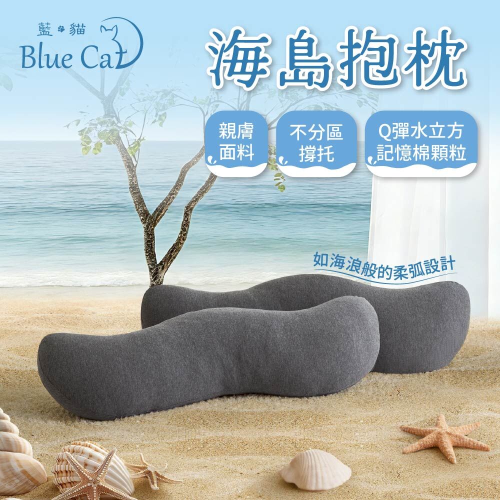 【藍貓Blue cat】海島抱枕 Q彈水立方記憶棉顆粒