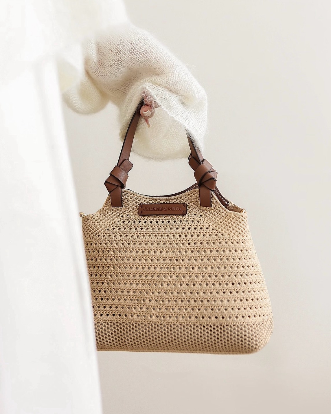 <附小收納包>Charles ＆ Keith 小CK Ida 編織 針織 托特包 5色