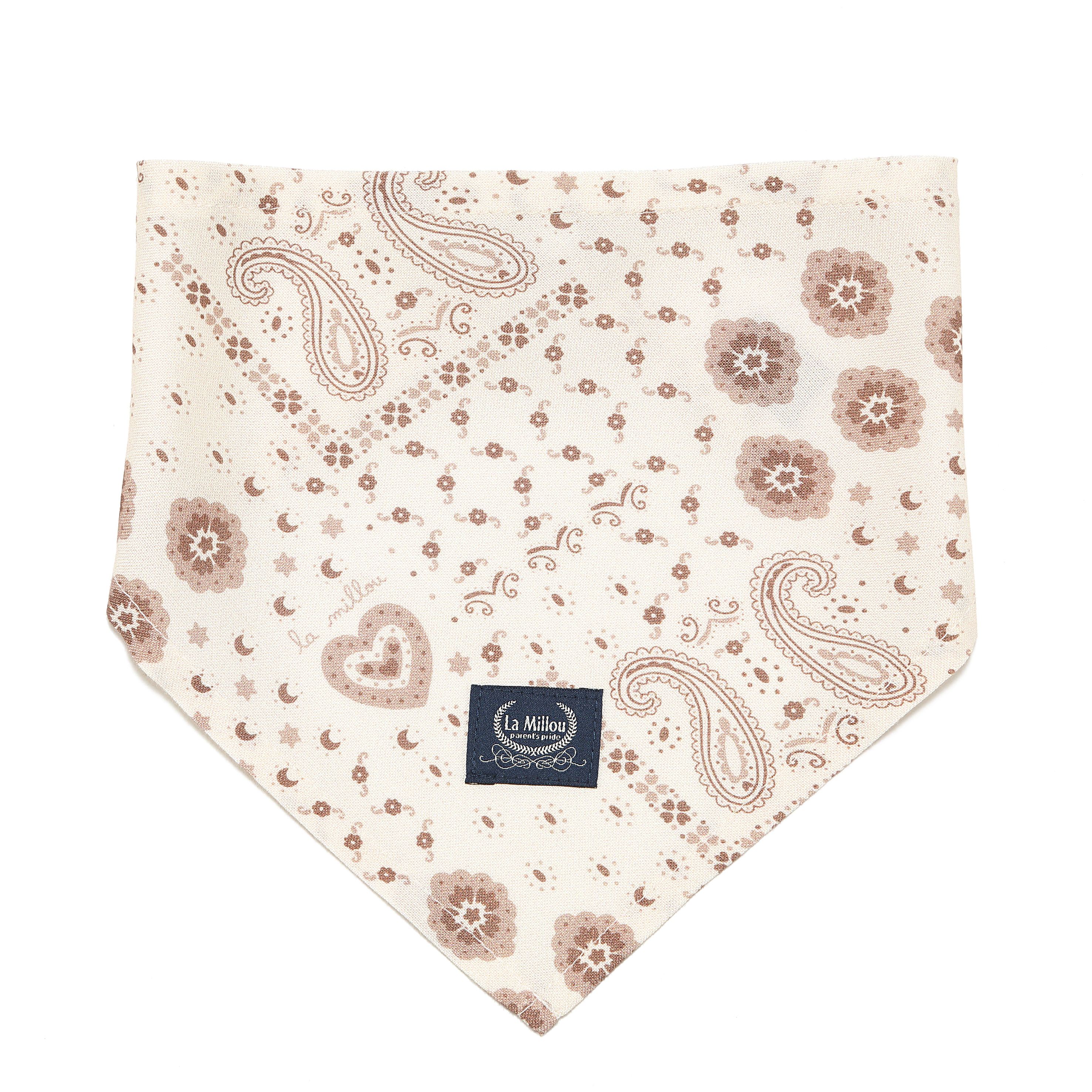 La Millou波蘭 竹纖涼感口水兜｜抗菌口水兜｜佩斯利紋(米底)