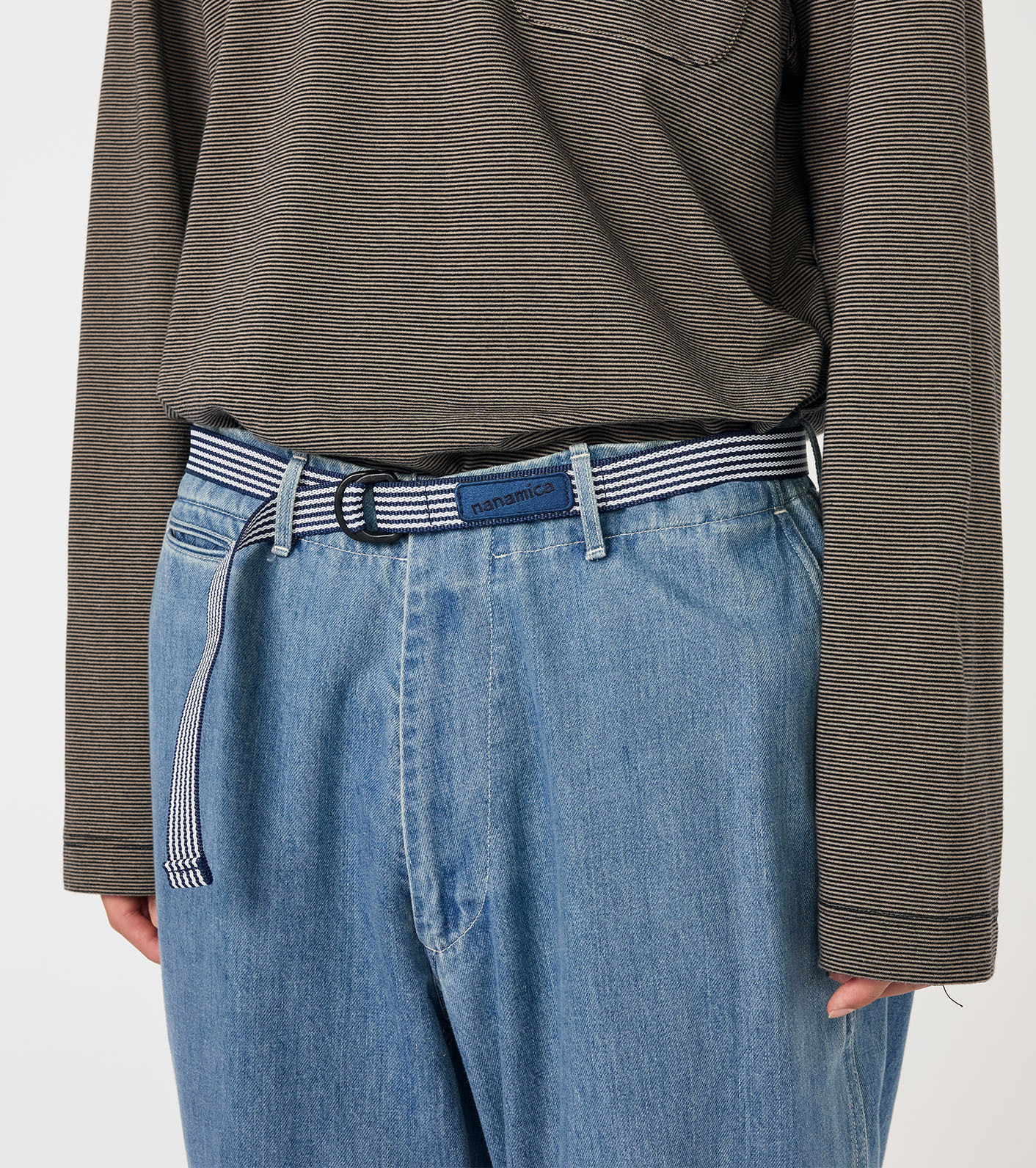 nanamica STRIPE TECH BELT - NAVY