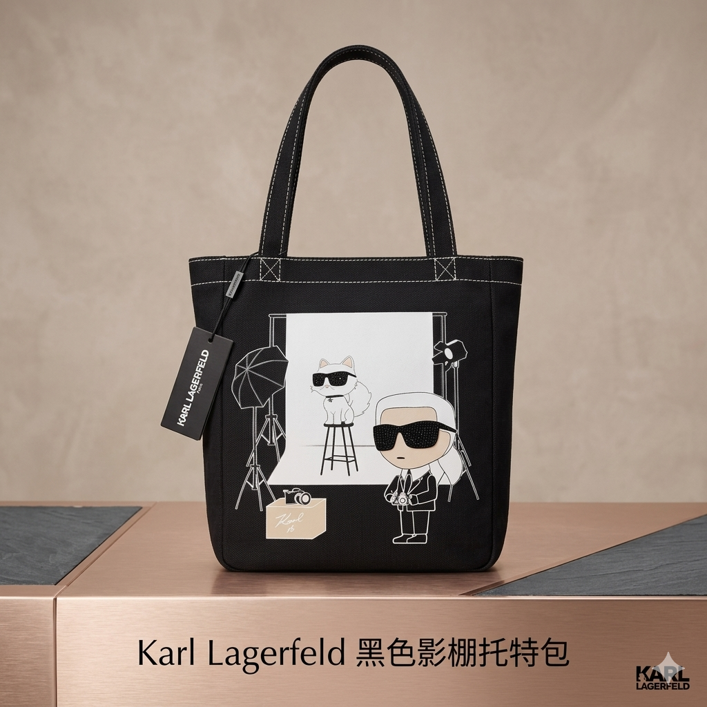 【預購】Karl Lagerfeld H050503 黑色影棚托特包